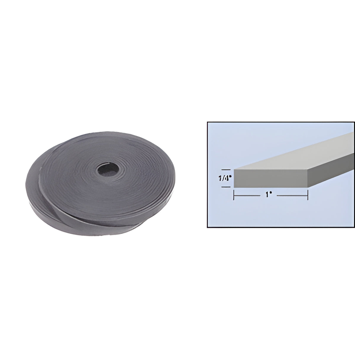 CRL 1/4" x 1" Bulk Rolled Neoprene Setting Block Material - 100'