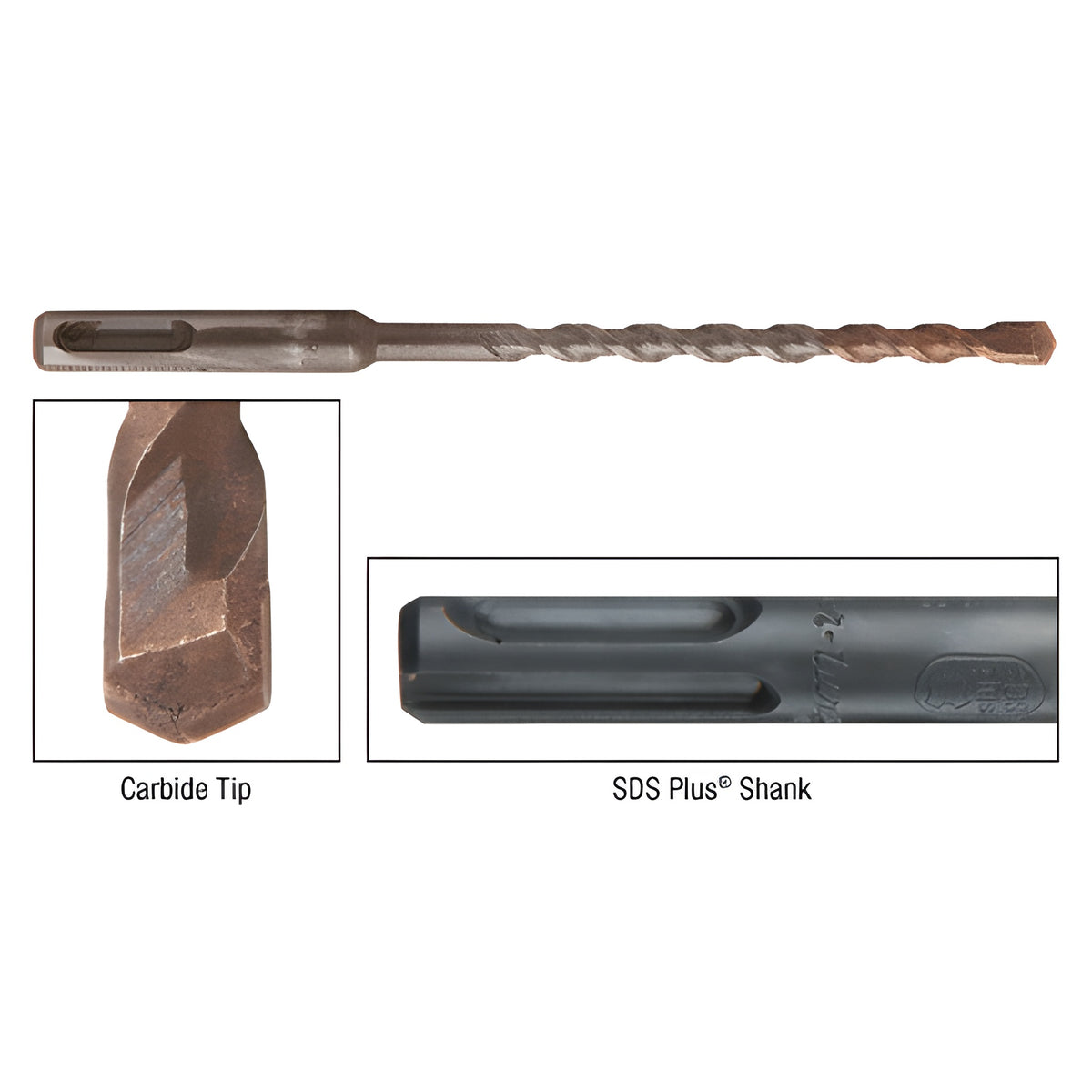 CRL 1/4" x 6" Thundertwist™ SDS Plus® Plus Uni-Shank Drill