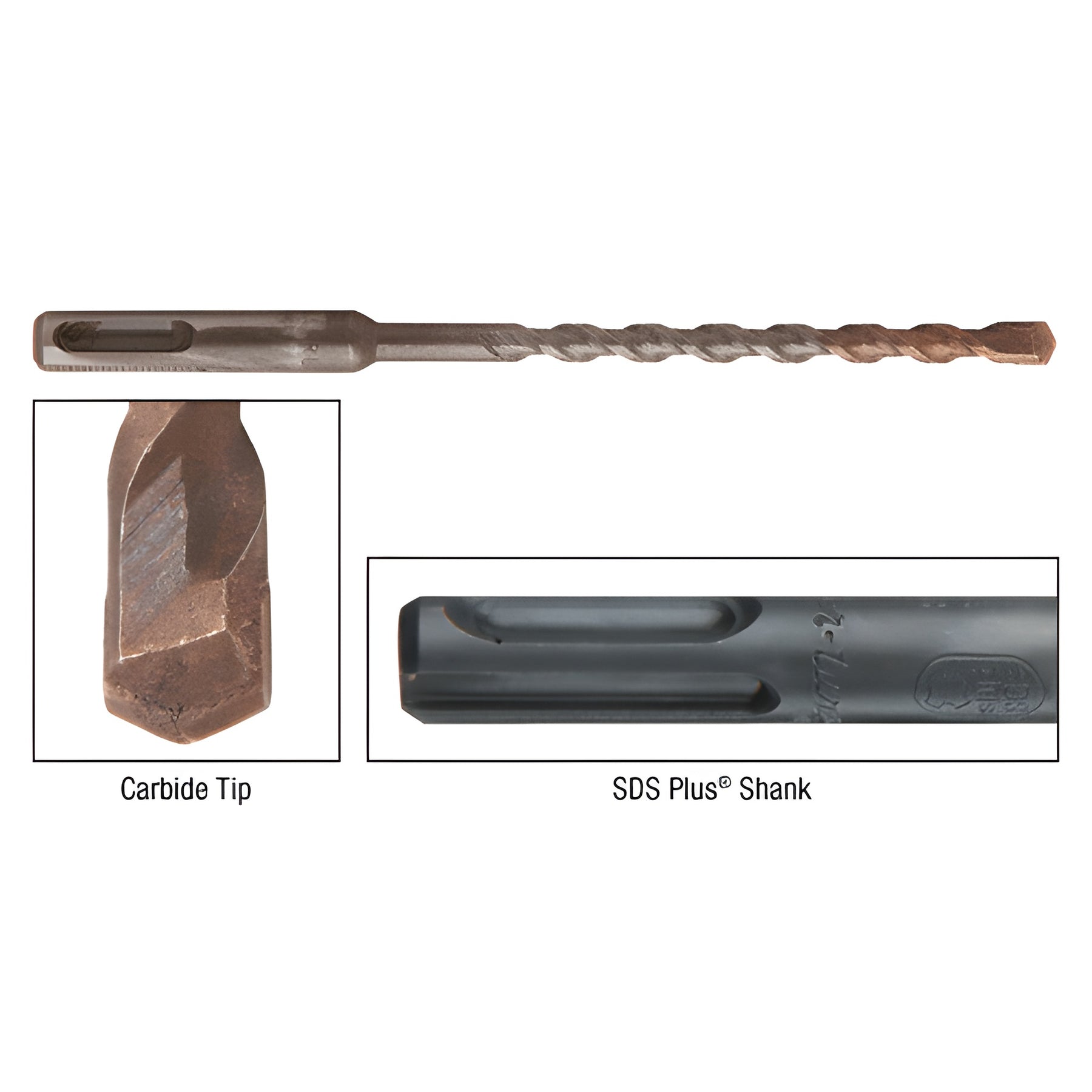 CRL 1/4" x 6" Thundertwist™ SDS Plus® Plus Uni-Shank Drill