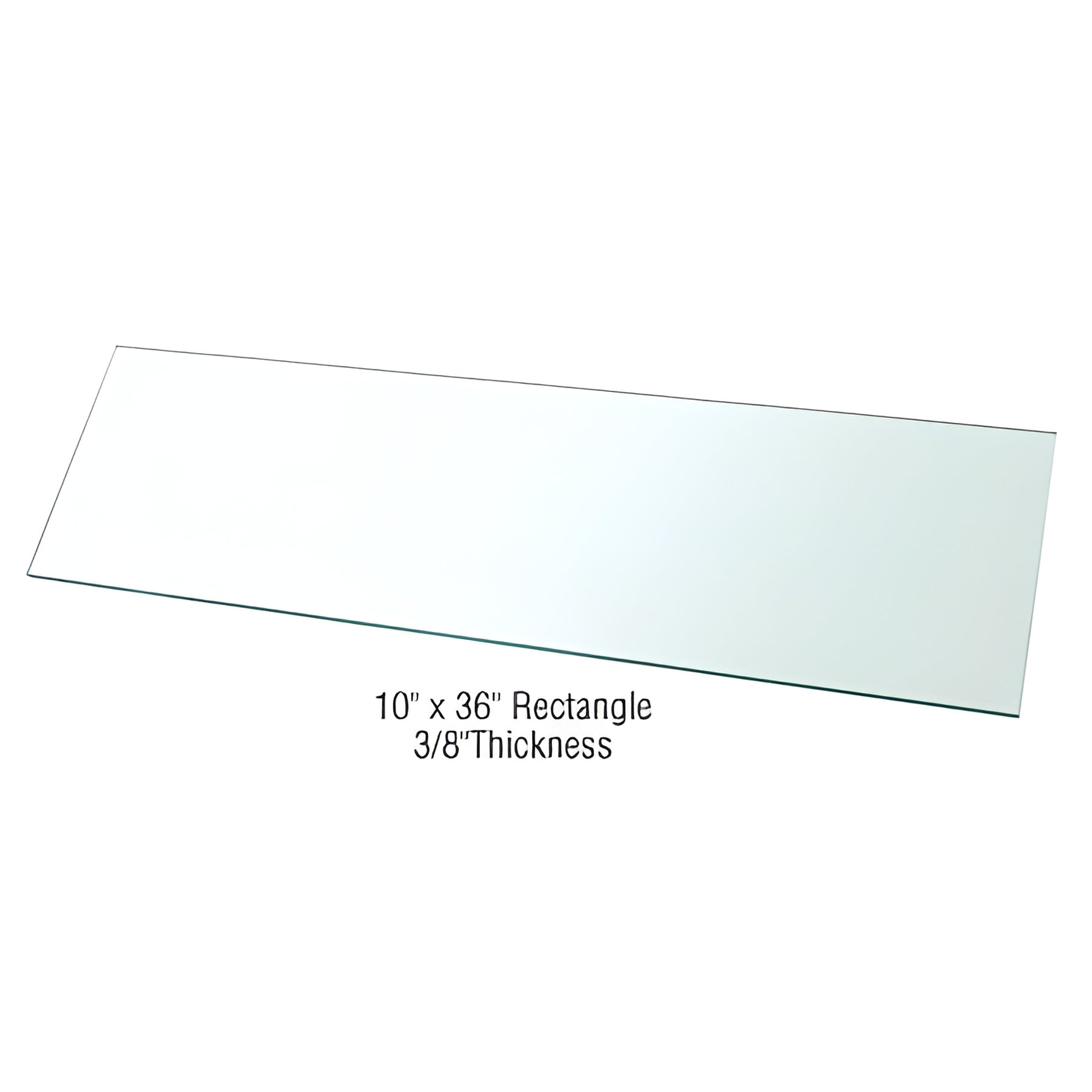 CRL 10" x 36" Rectangle 3/8" Clear Tempered Glass Shelf - 2/Pk