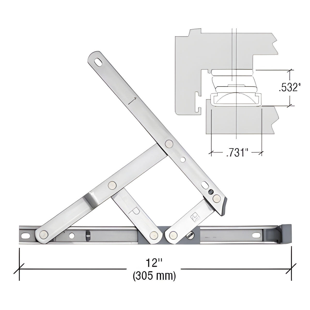CRL 12" 4-Bar Secure Style Casement Hinge