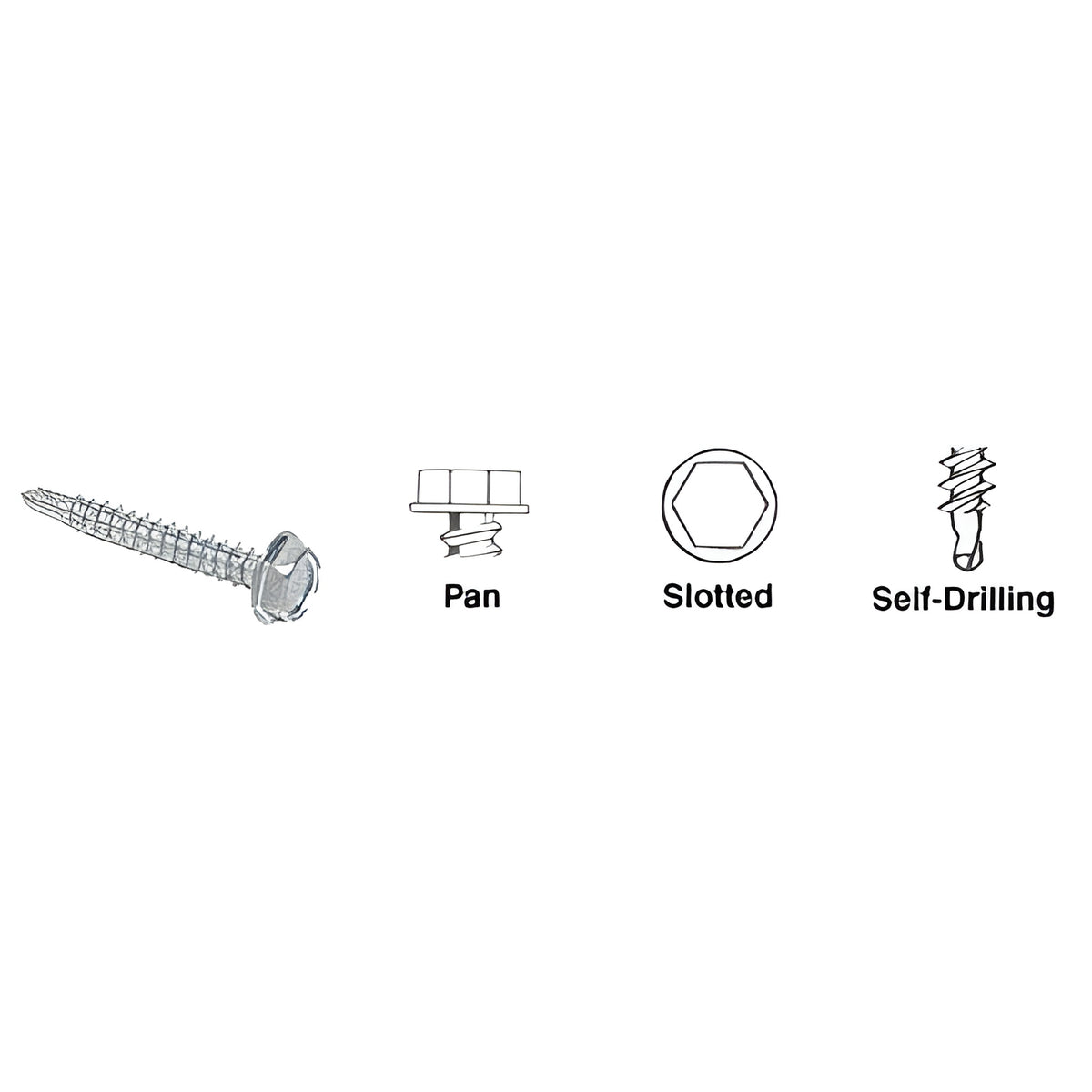 CRL 12 x 2" Hex Washer Head Self-Drilling Screws