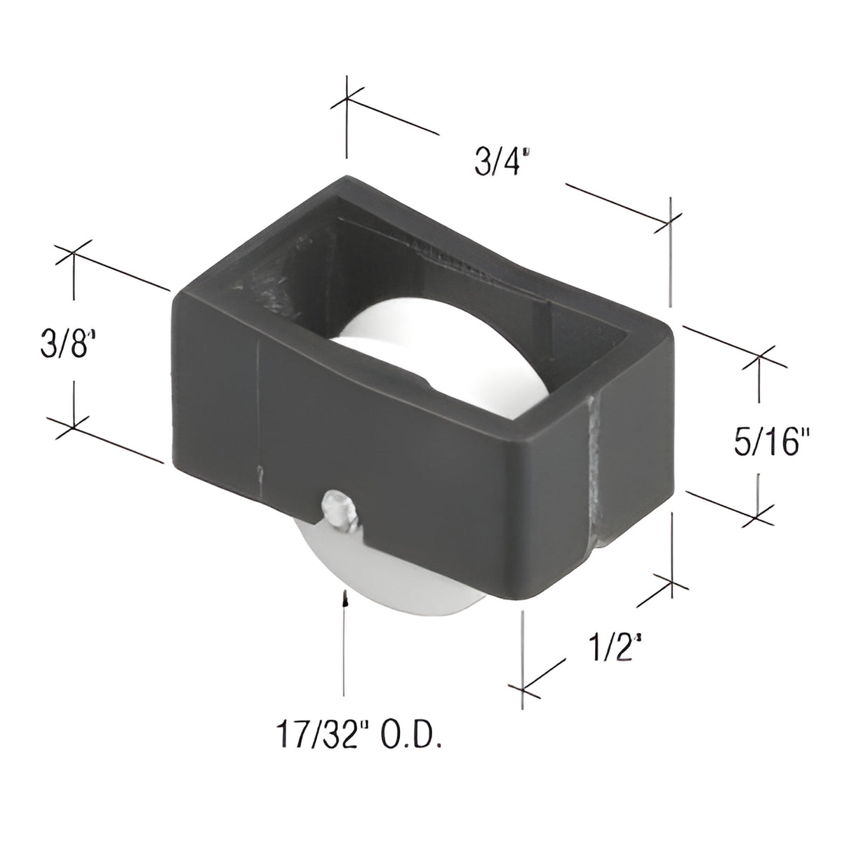 CRL 17/32" Nylon Sliding Window Roller for Window Master Windows