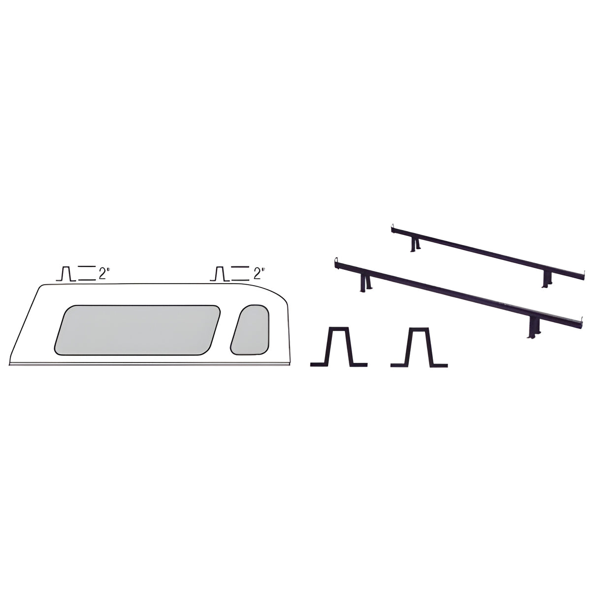 CRL 2" Mounting Legs for Load Rails (2-Pair)