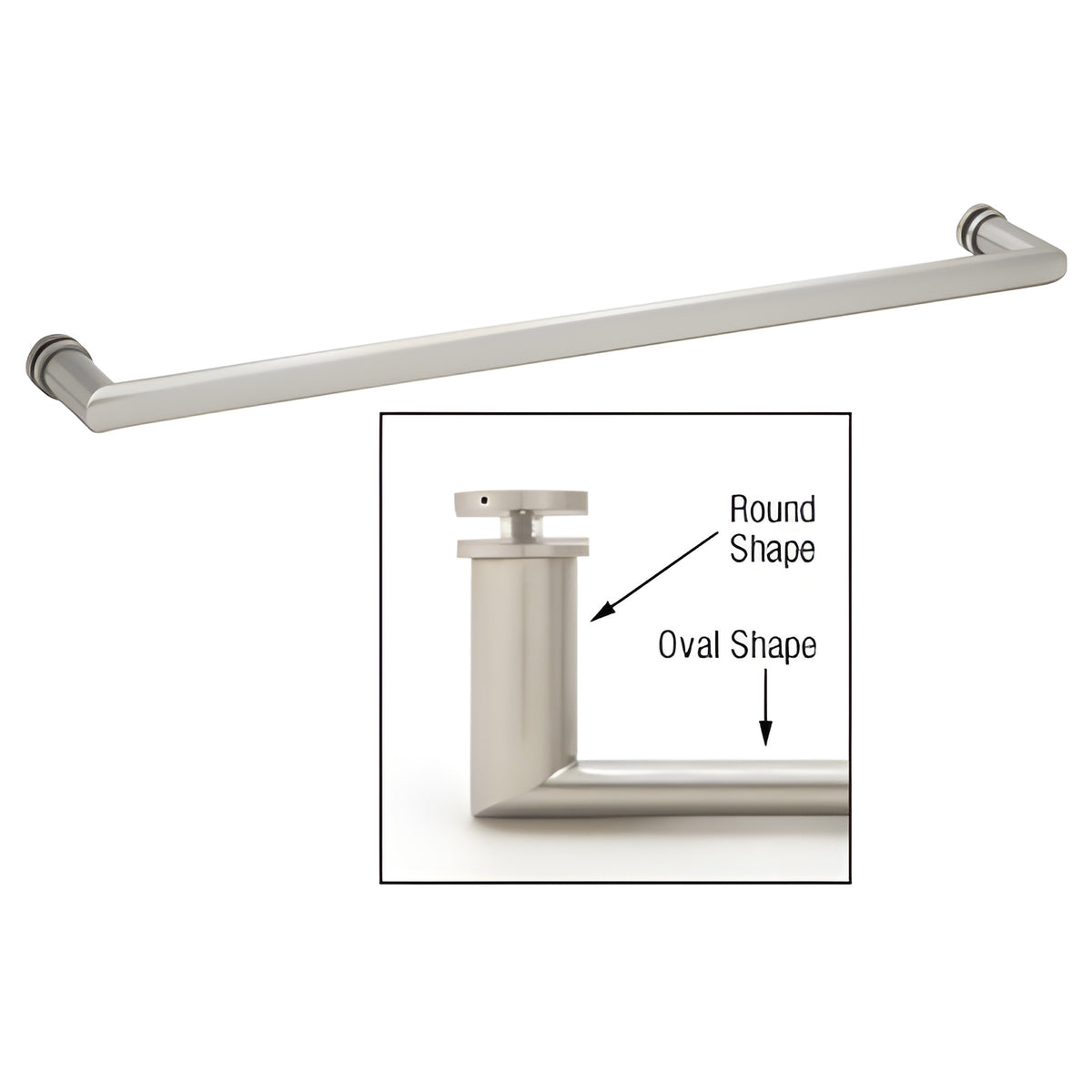 CRL 24" Chrome Single-Sided Oval/Round Towel Bar