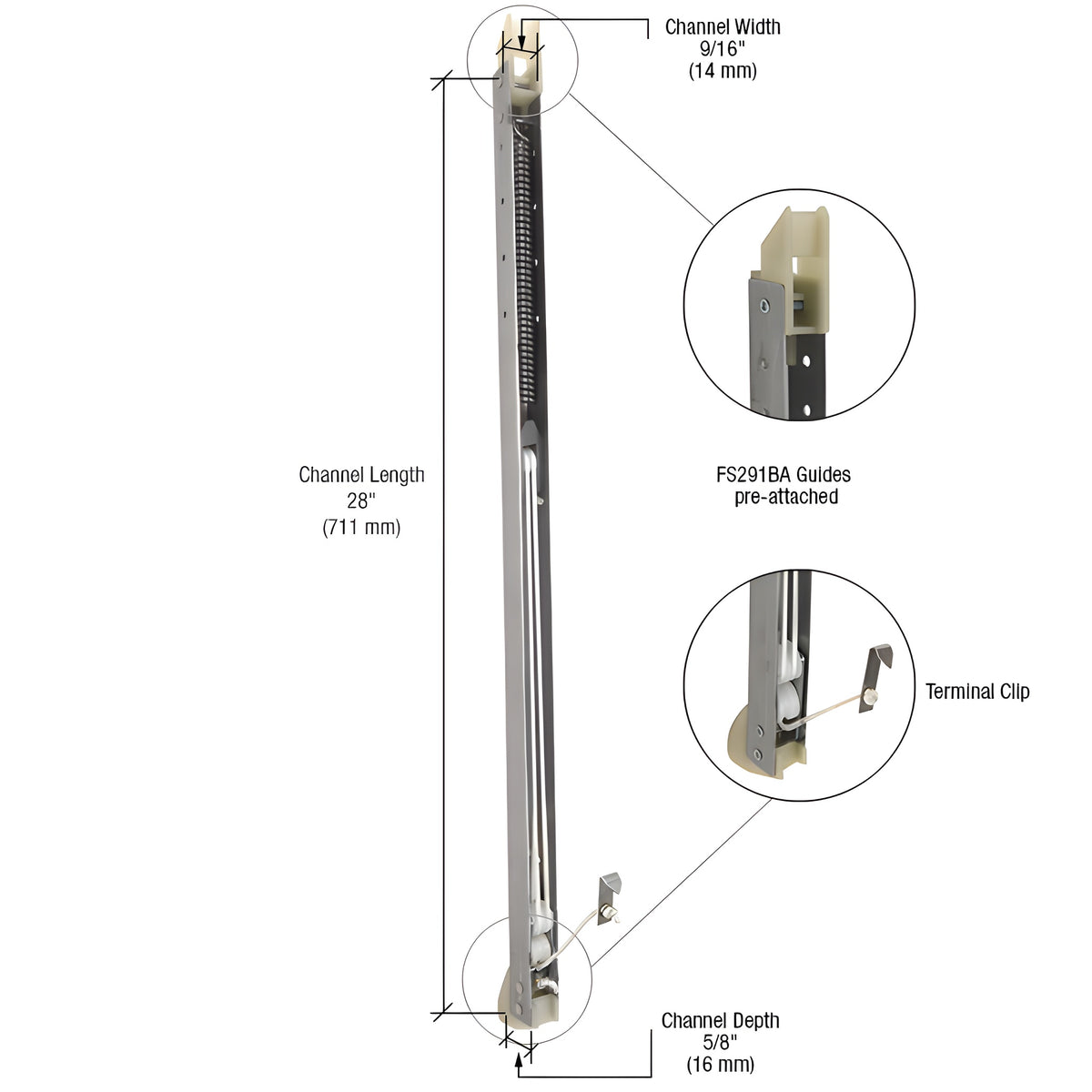 CRL 2740 Window Channel Balance with FS291BA Guides Attached