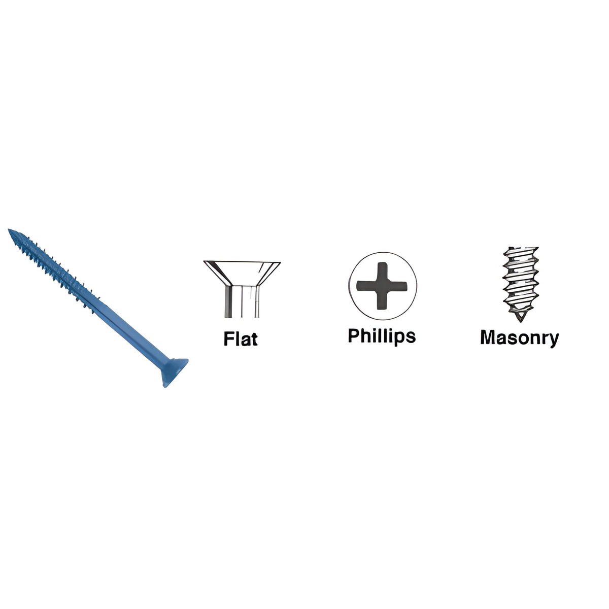 CRL 3/16" x 1-1/4" #2 Phillips Flat Head Masonry Screws