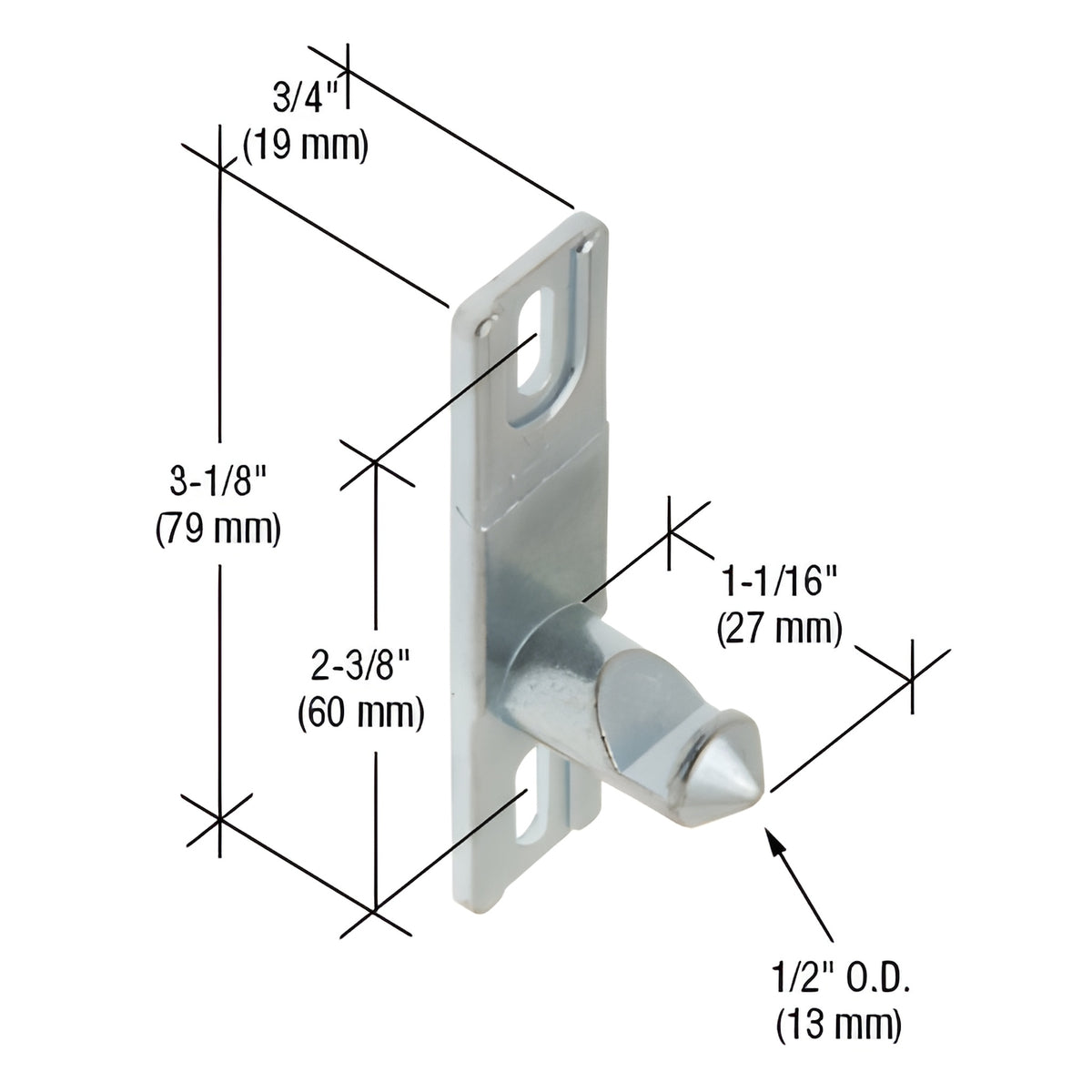 CRL 3/4" Wide Zinc Lock Keeper with 2-3/8" Screw Holes