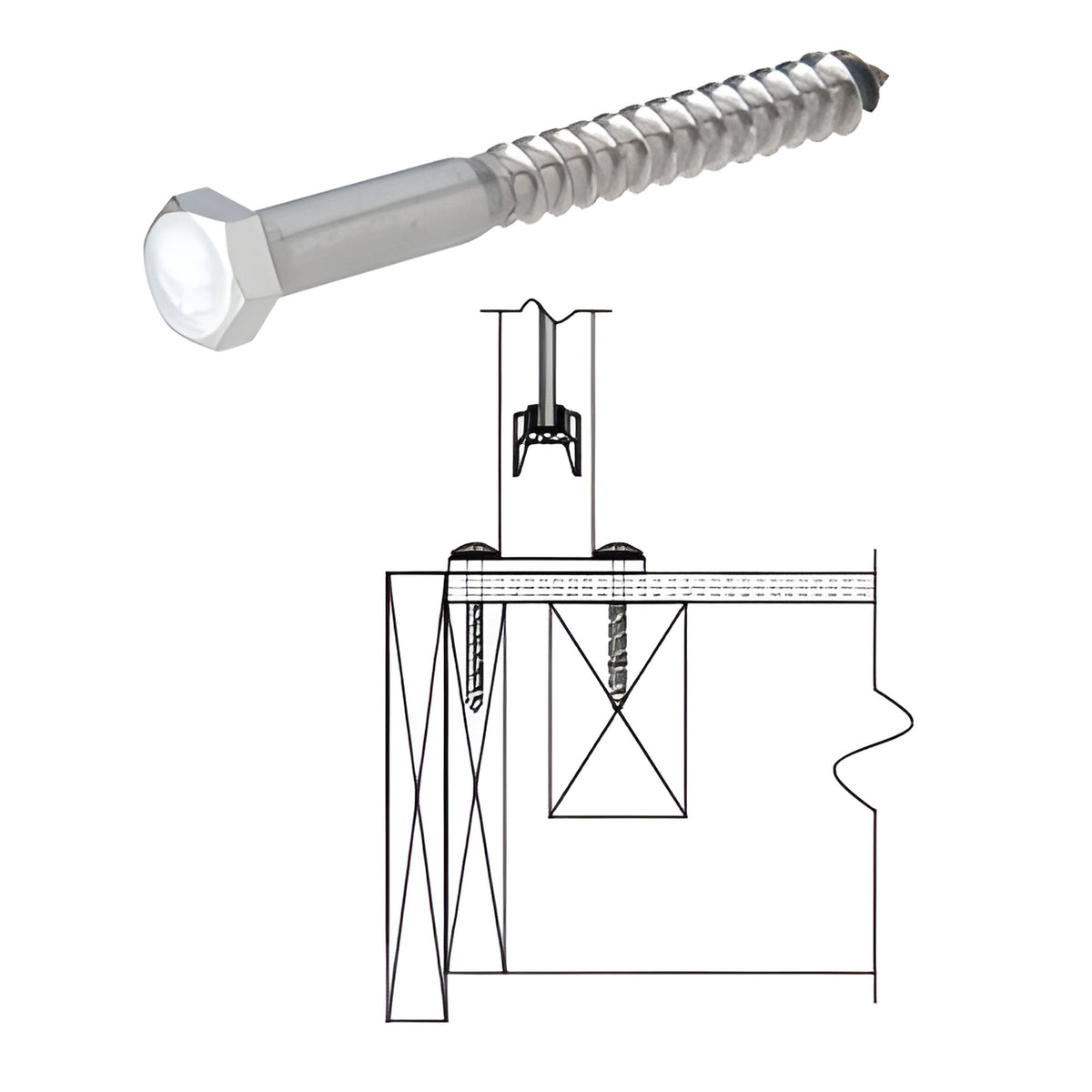 CRL 3/8" x 4" Lag Bolt