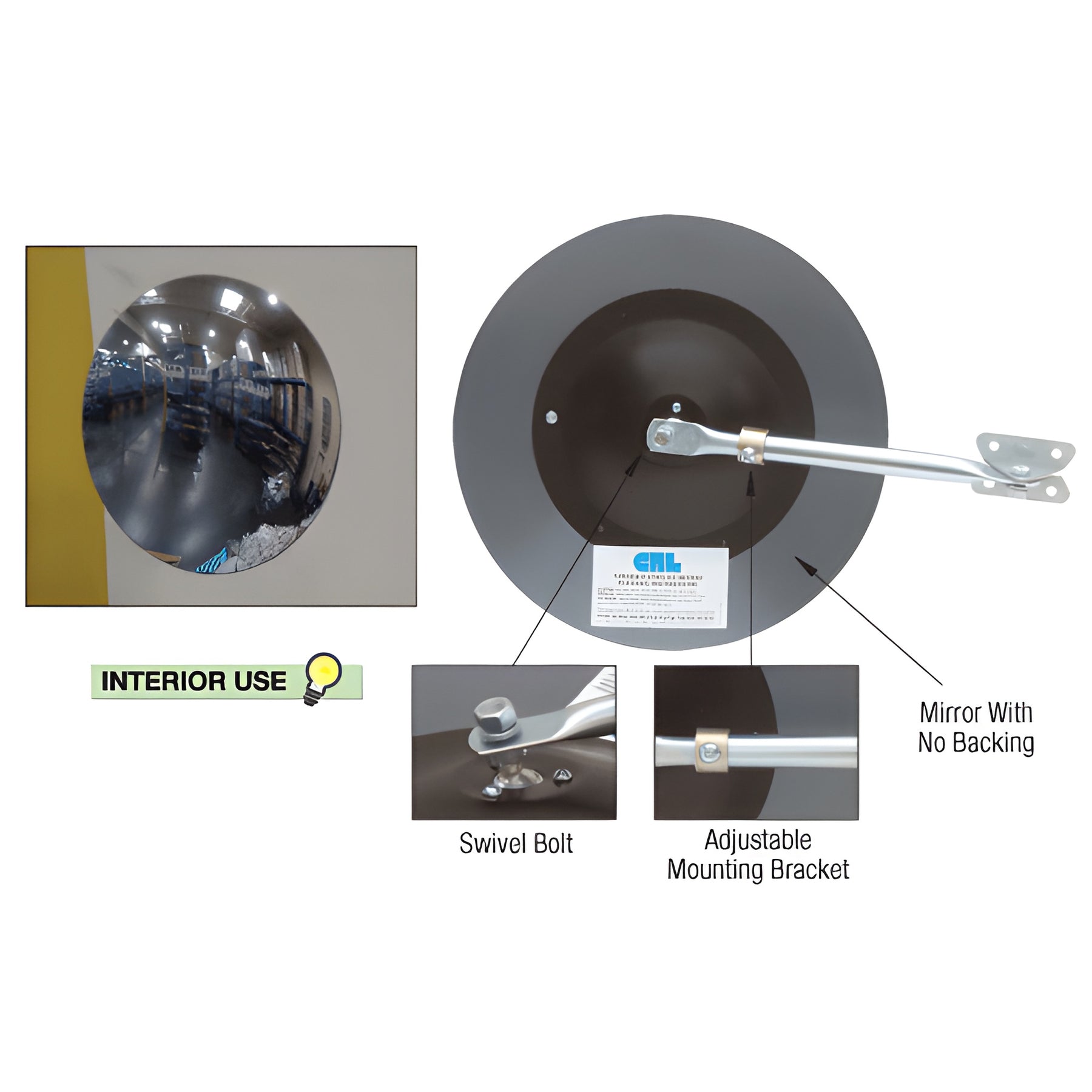 CRL 30" Diameter Indoor Clear Acrylic Convex Mirror