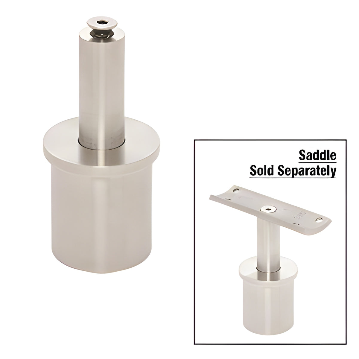 CRL 316 Brushed Stainless 1.9" Round Post Vertically Adjustable Post Cap for Saddles