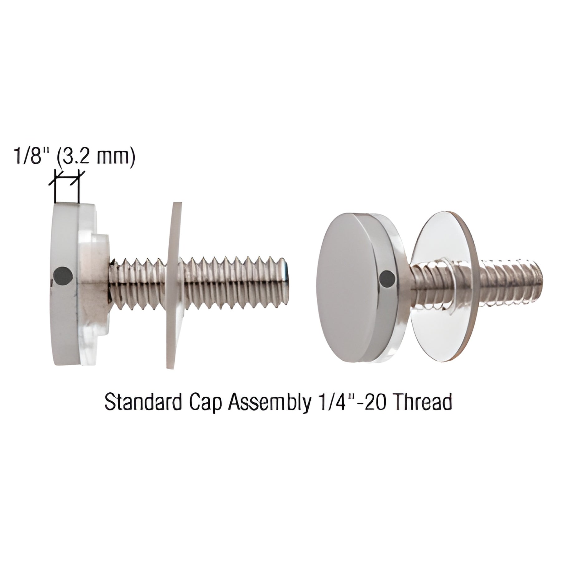 CRL 316 Brushed Stainless 3/4" Diameter Standoff Cap Assembly