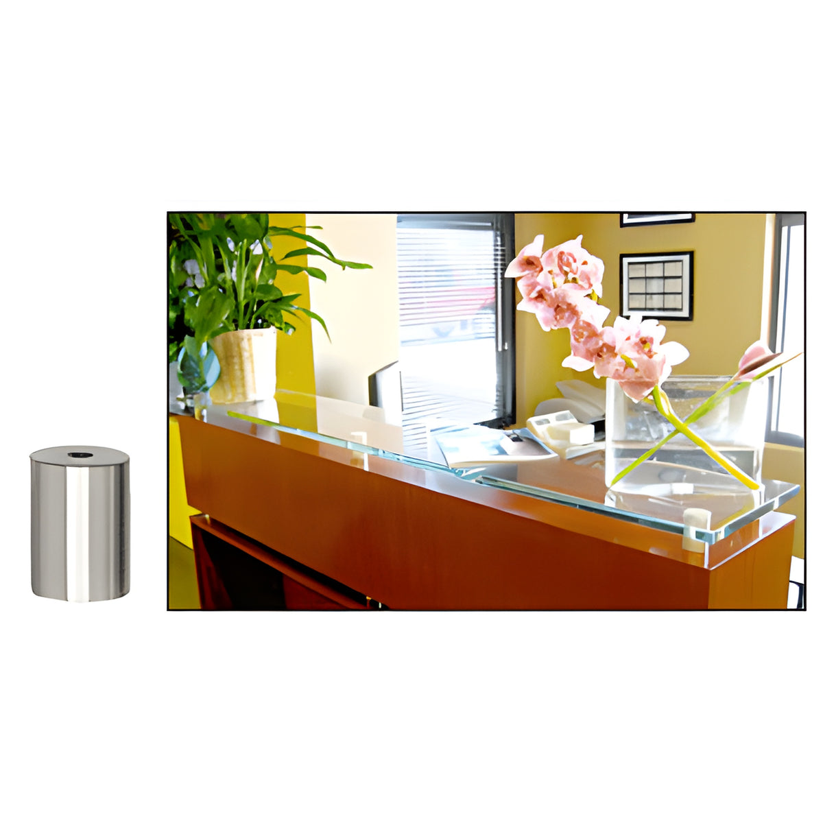 CRL 316 Brushed Stainless 3/4" Diameter by 1" Long Standoff Base