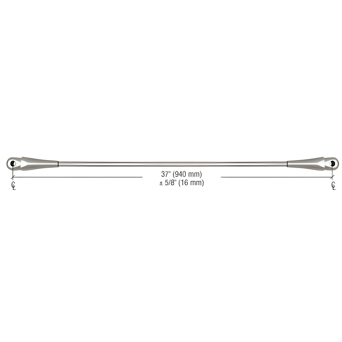 CRL 316 Brushed Stainless 37" Glass Awning System Connecting Rod for 36" Wide Panels