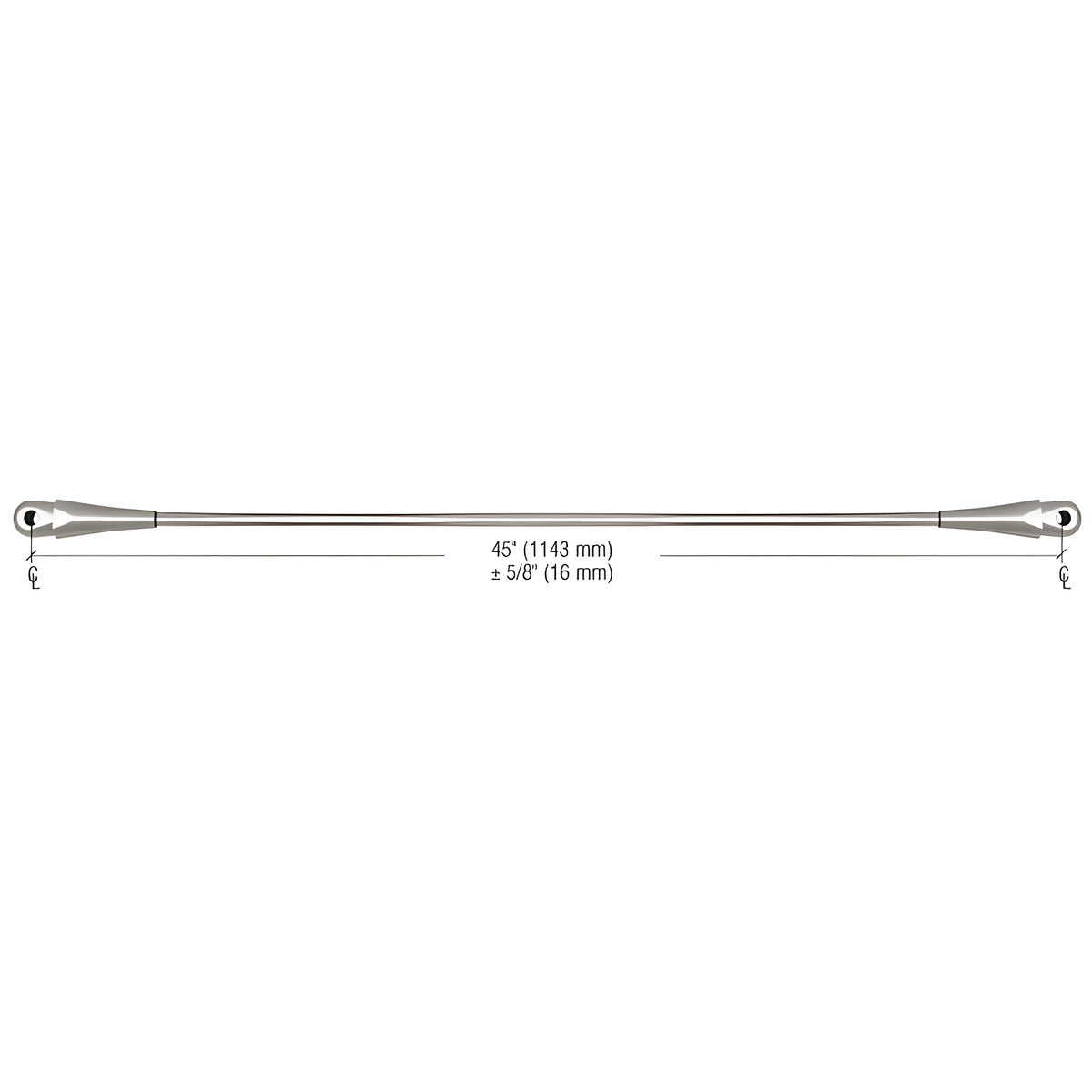 CRL 316 Brushed Stainless 45" Glass Awning System Connecting Rod for 42" Wide Panels