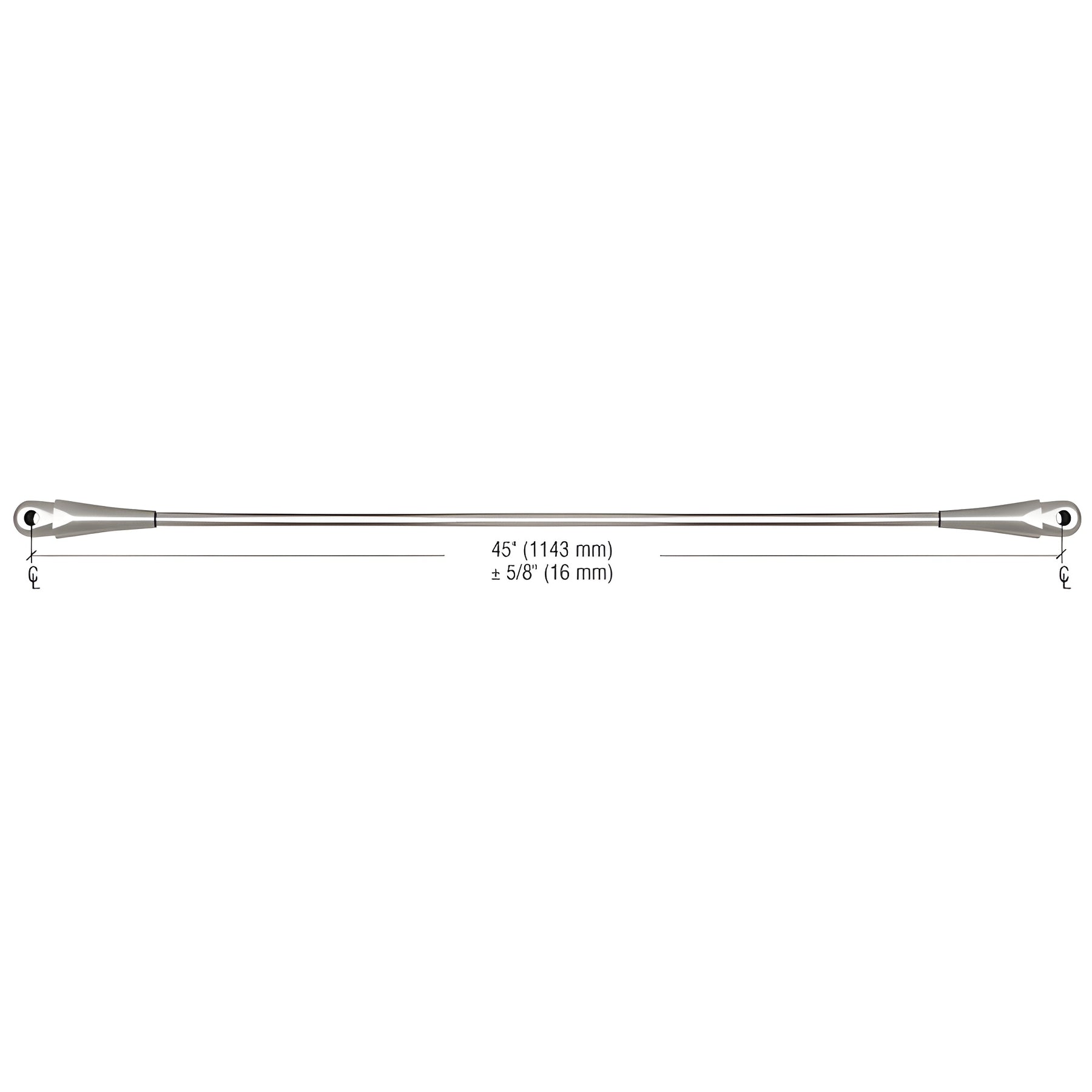 CRL 316 Brushed Stainless 45" Glass Awning System Connecting Rod for 42" Wide Panels