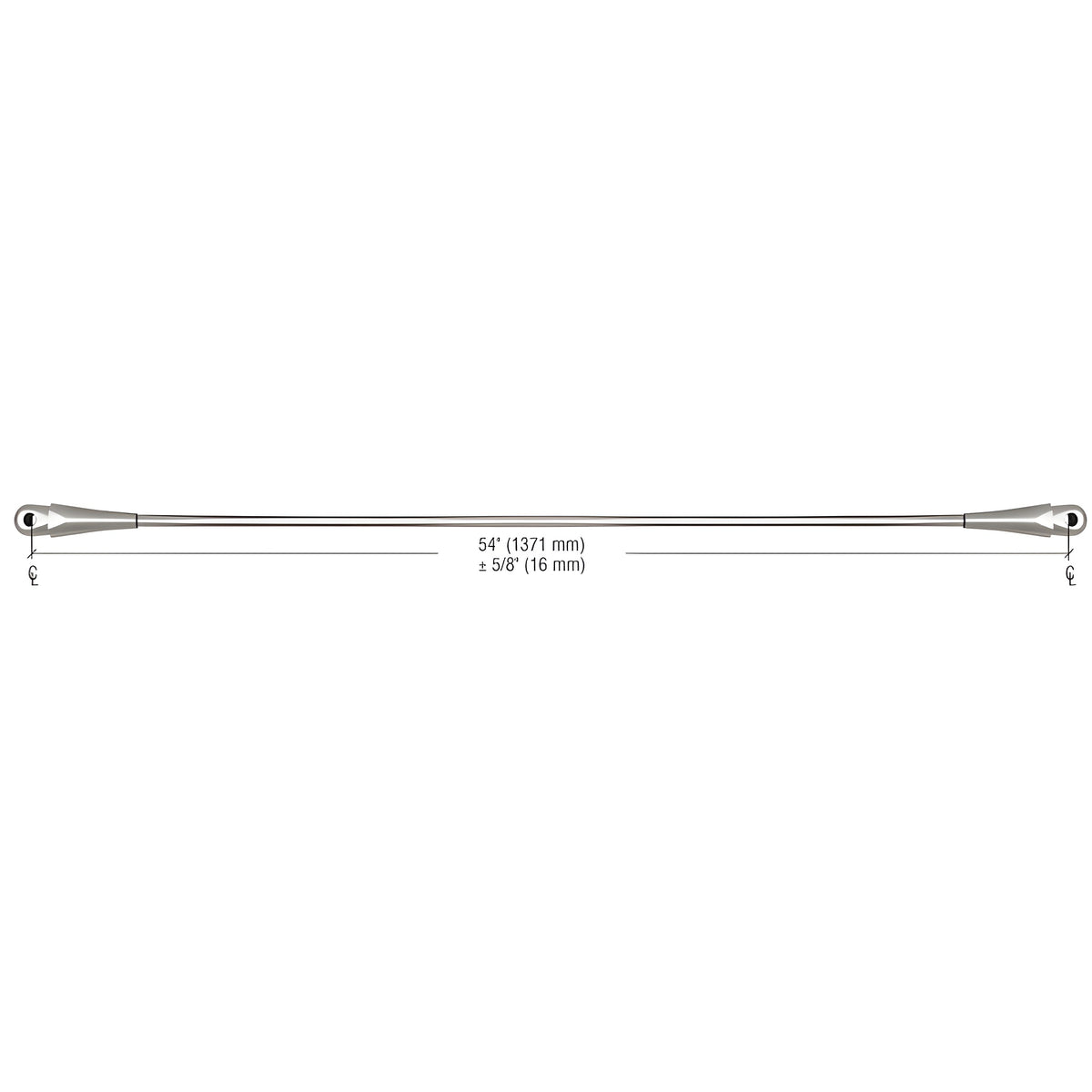CRL 316 Brushed Stainless 54" Glass Awning System Connecting Rod for 48" Wide Panels