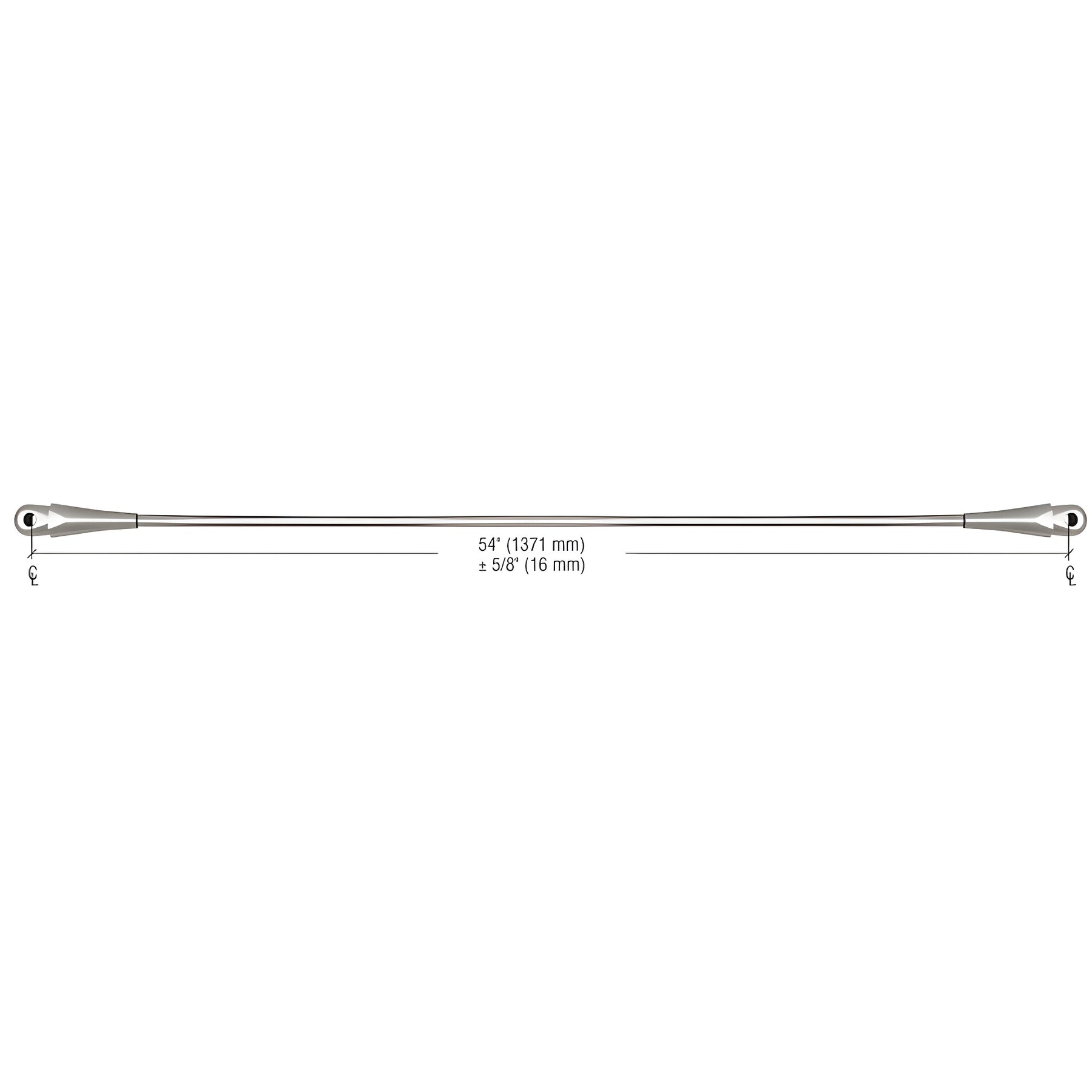 CRL 316 Brushed Stainless 54" Glass Awning System Connecting Rod for 48" Wide Panels
