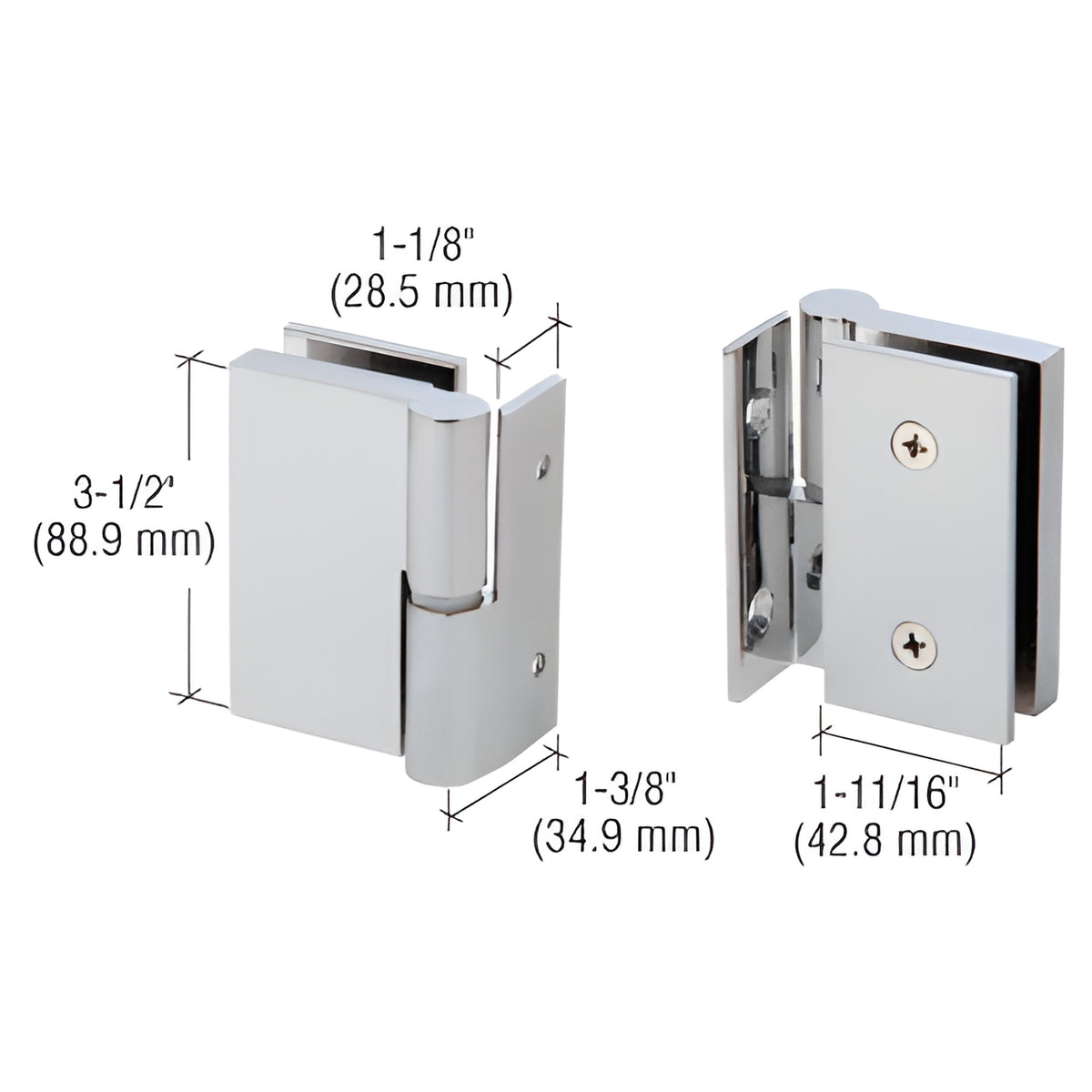 CRL 316 Brushed Stainless Single Acting Left Hand Wall-to-Glass Gate Hinge