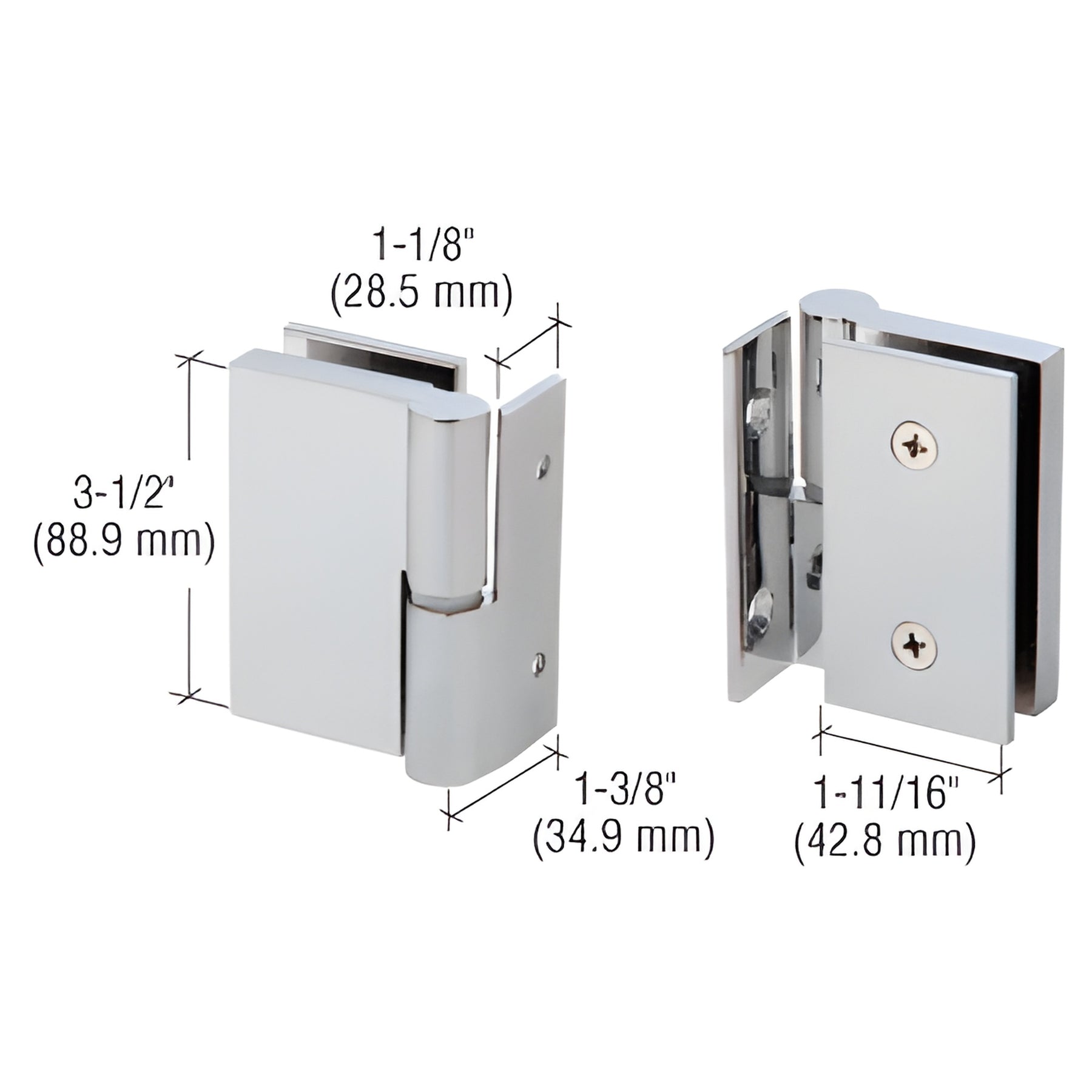 CRL 316 Brushed Stainless Single Acting Left Hand Wall-to-Glass Gate Hinge