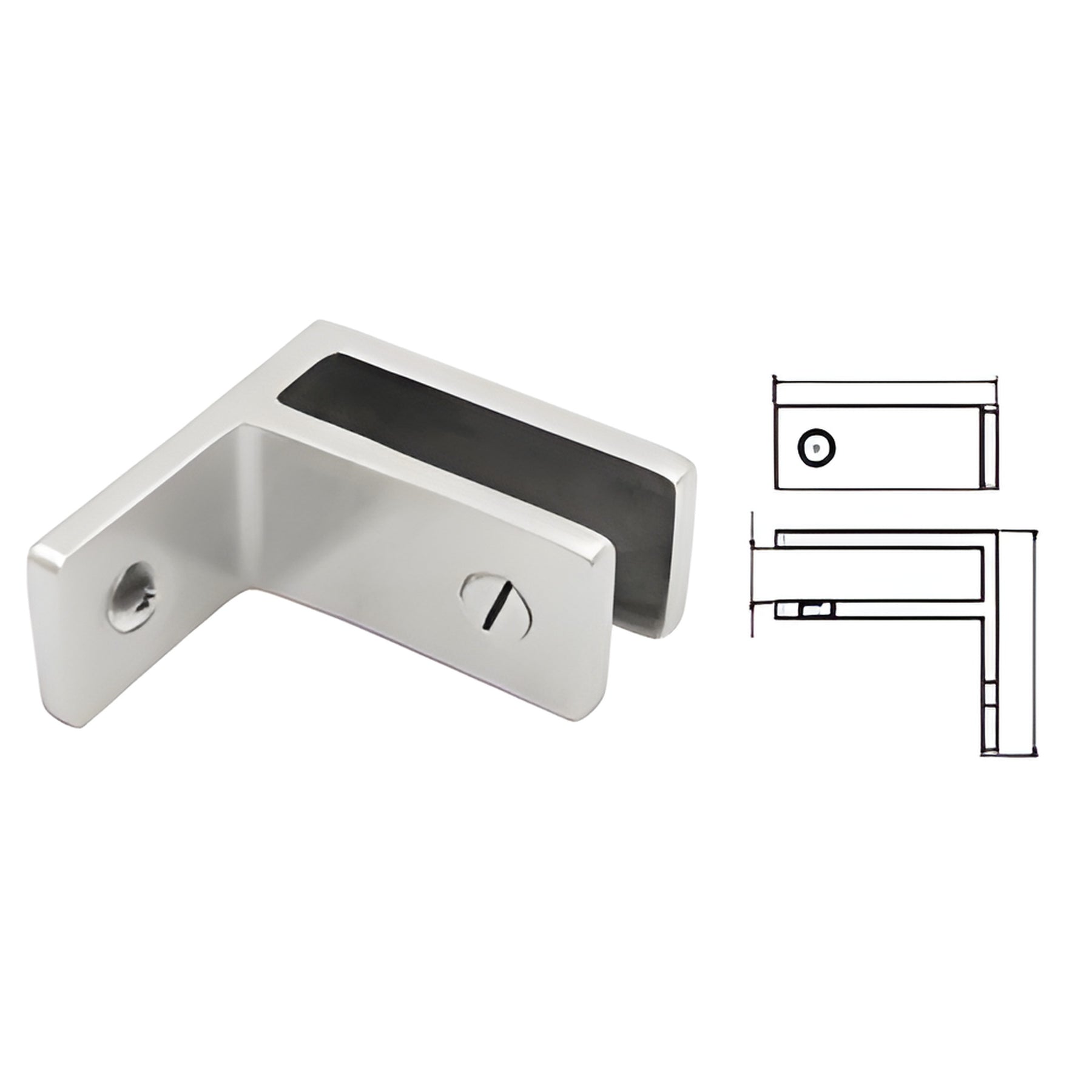 CRL 316 Brushed Stainless Wall Mount Glass Bracing Clamp 21.52mm Glass