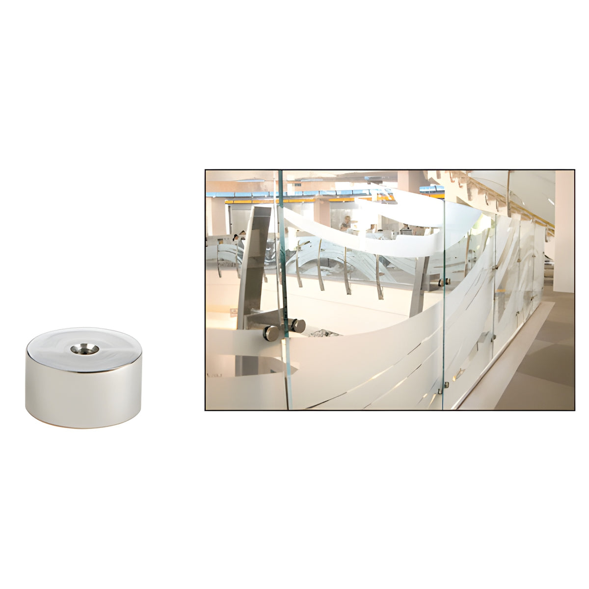 CRL 316 Polished Stainless 2" Diameter by 1" Long Standoff Base