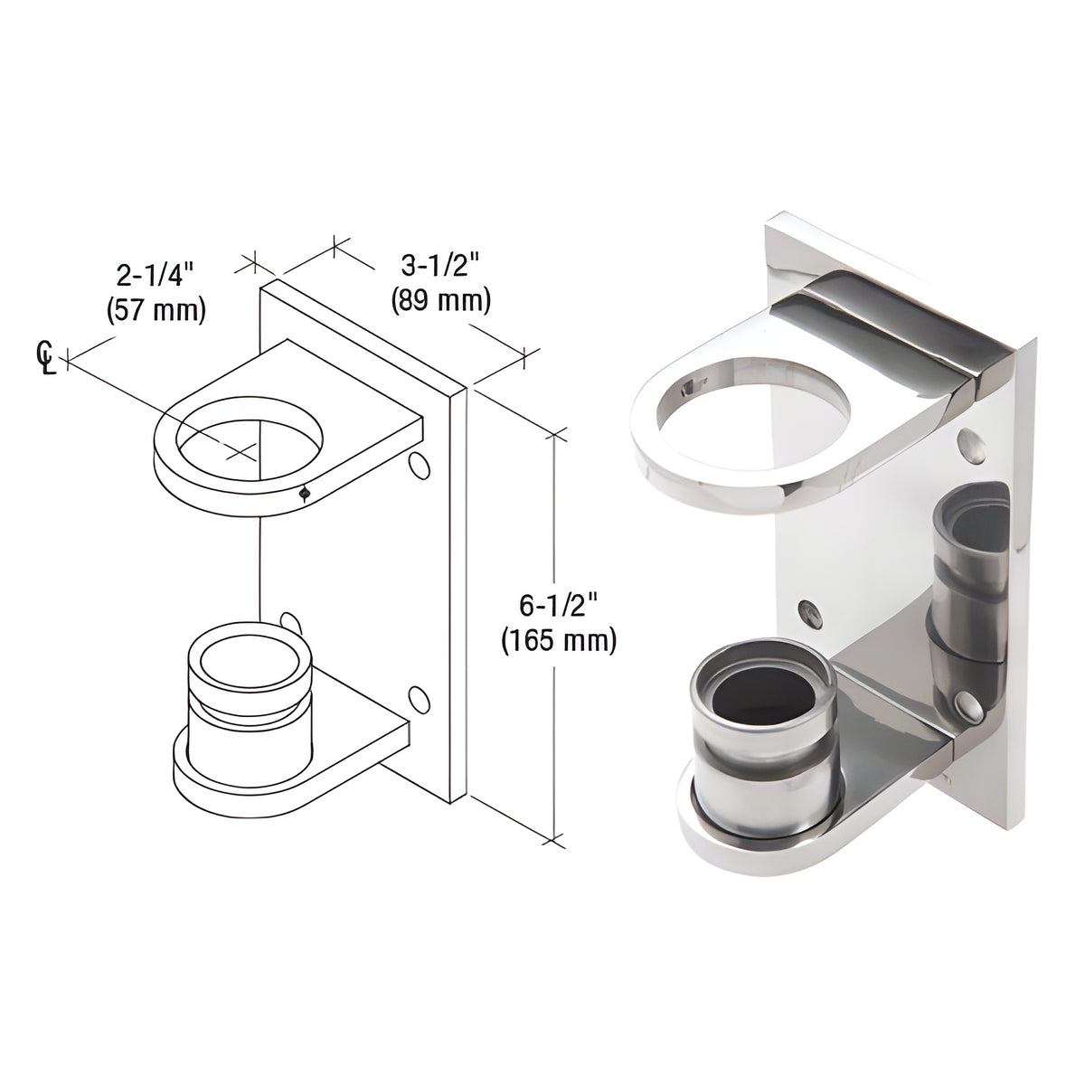 CRL 316 Polished Stainless CRS Fascia Mount Bracket