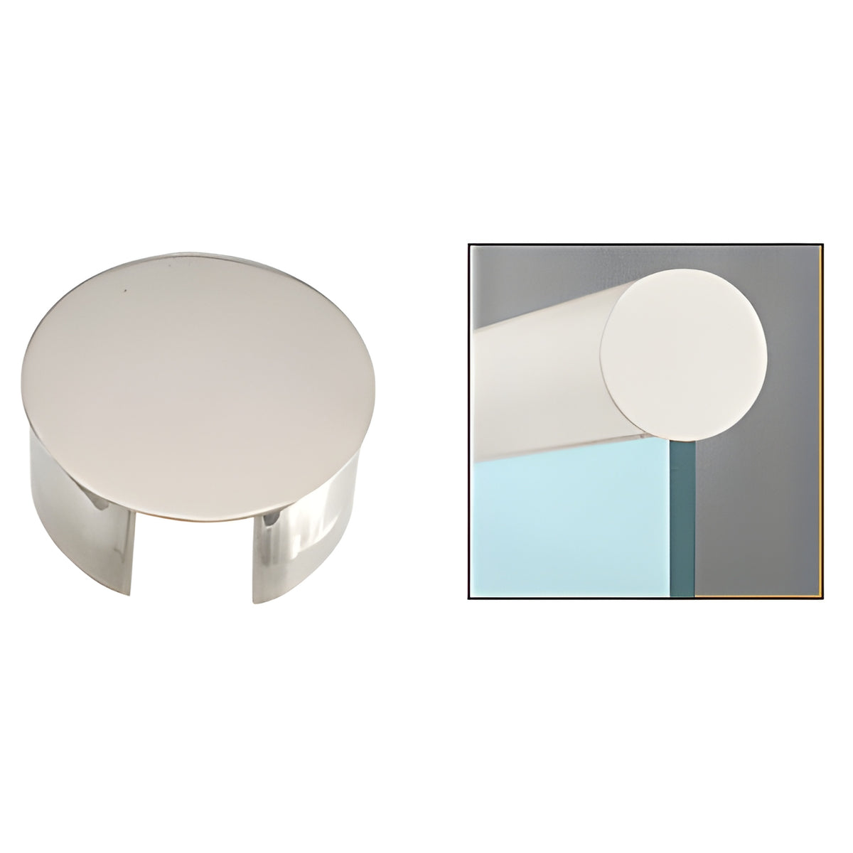 CRL 316 Polished Stainless End Cap for 3" Cap Railing