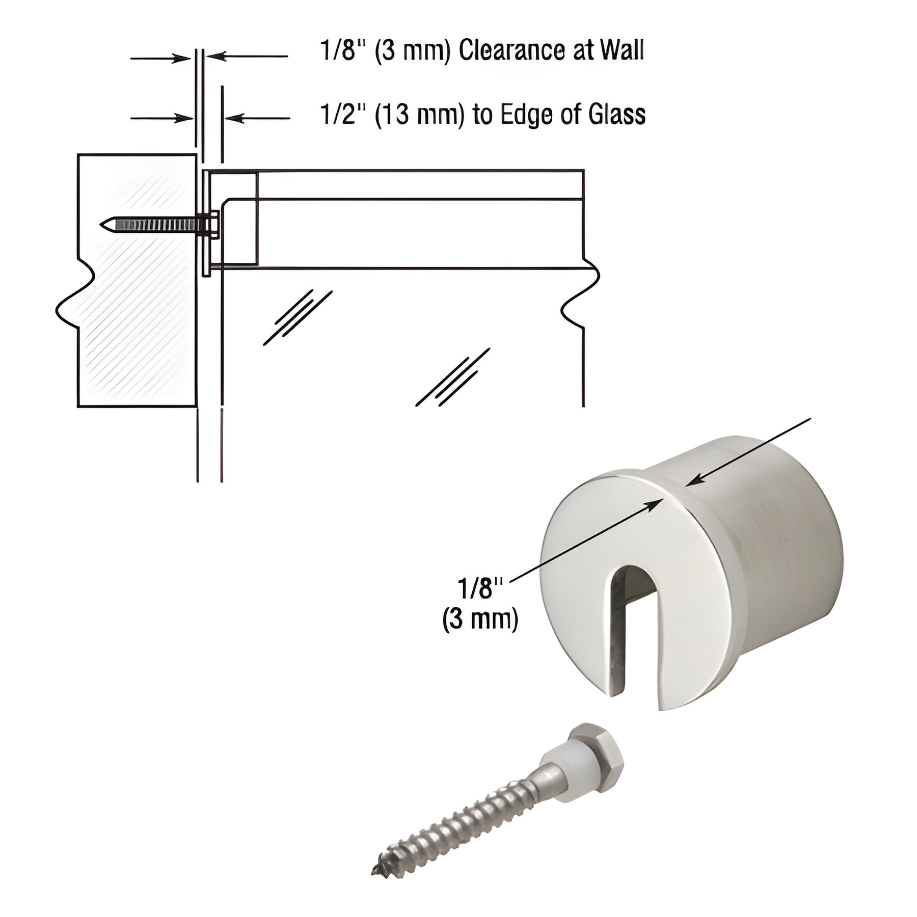 CRL 316 Polished Stainless Steel Stabilizing End Cap for 1-1/2" GRRF15 Series Roll Form Cap Railing