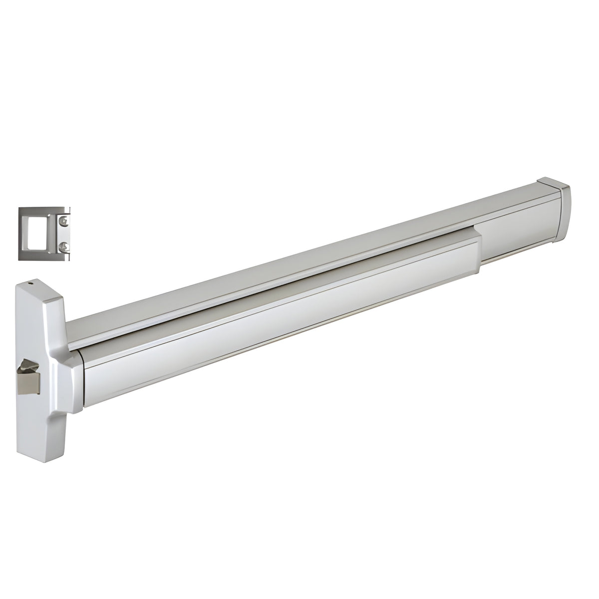CRL 36" Jackson® Model 2095 Grade 1 Rim Latch Panic Exit Device Left Hand Reverse Bevel "S" Strike Fits 32" to 36" Wide Door Satin Aluminum Finish