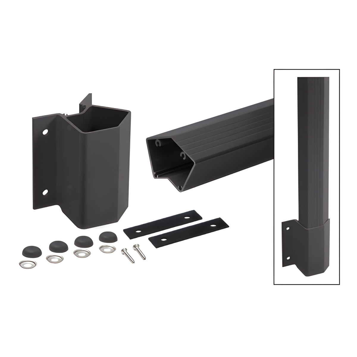 CRL 42" Matte Black Outside 135 Degree Fascia Mount Post Kit for 200, 300, 350, and 400 Series Rails