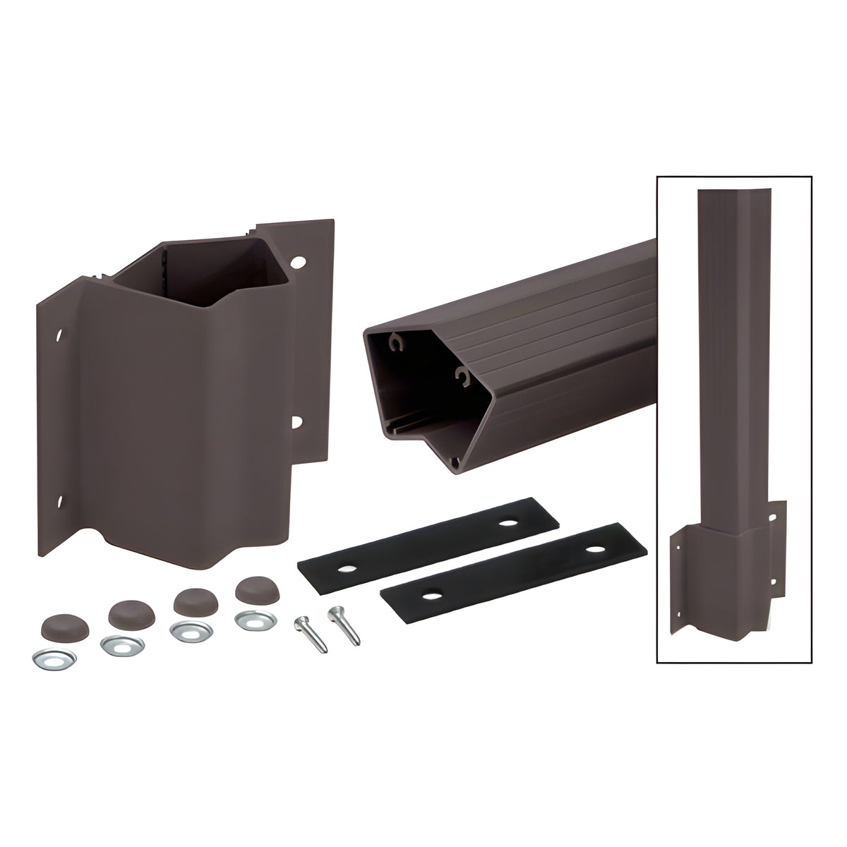 CRL 42" Matte Bronze Inside 135 Degree Fascia Mount Post Kits for 200, 300, 350, and 400 Series Rails