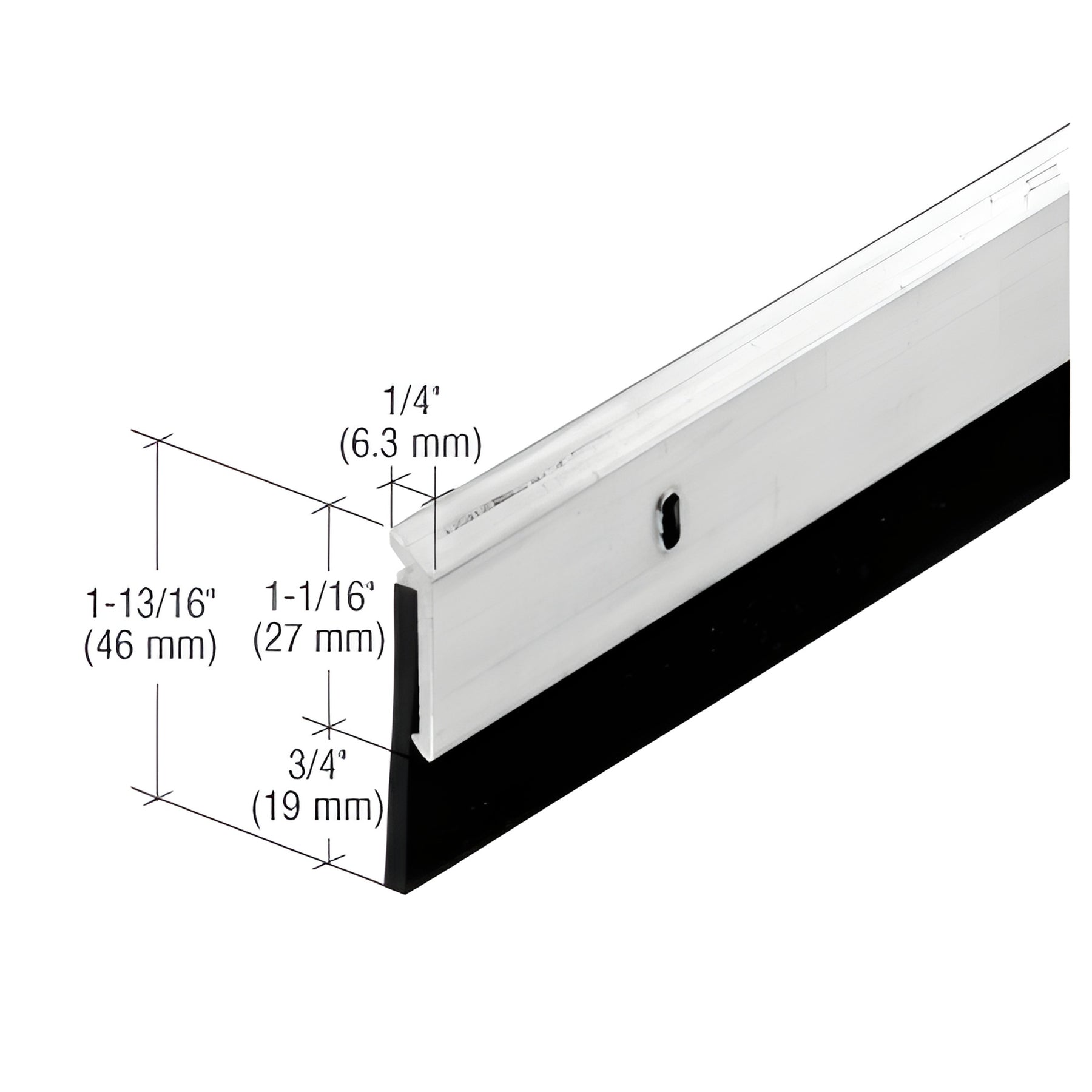 CRL 48" Door Bottom with Neoprene Sweep Aluminum