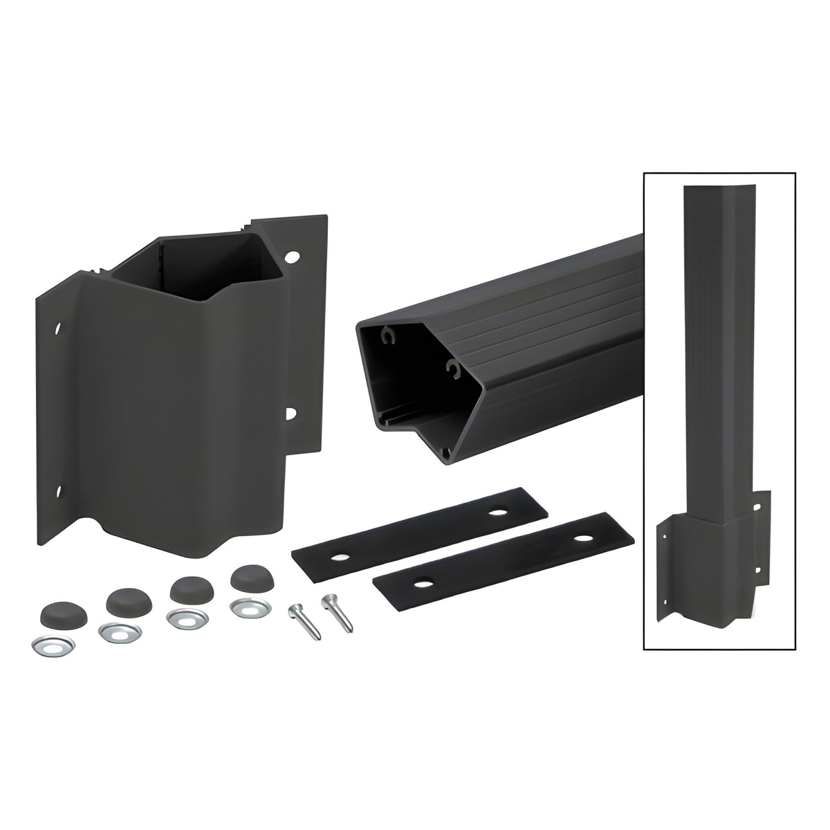 CRL 48" Matte Black Inside 135 Degree Fascia Mount Post Kit for 200, 300, 350, and 400 Series Rails