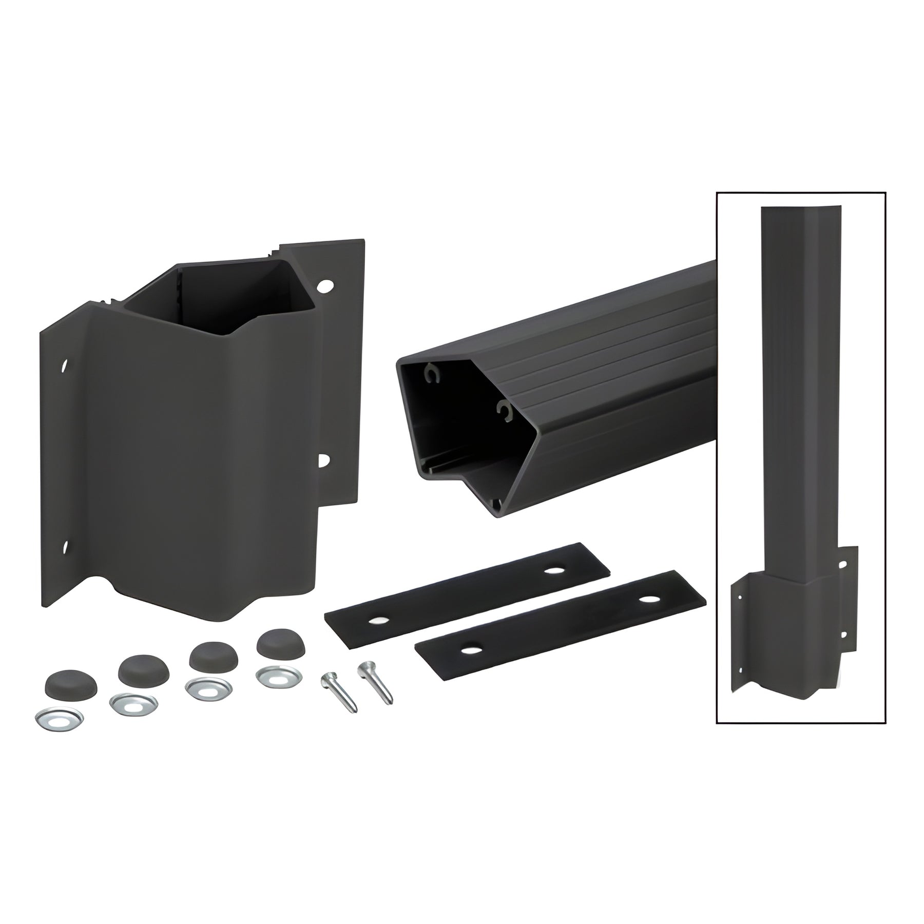 CRL 48" Matte Black Inside 135 Degree Fascia Mount Post Kit for 200, 300, 350, and 400 Series Rails