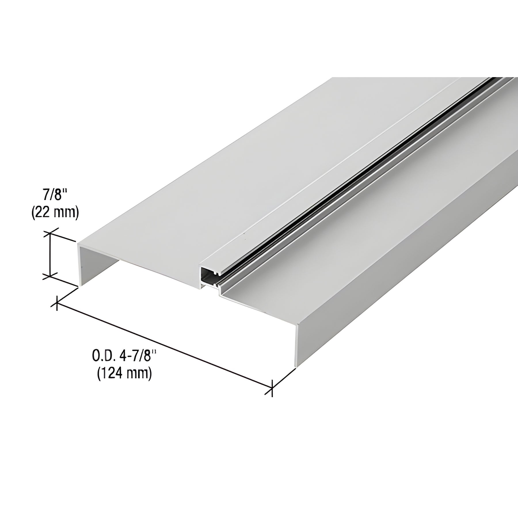 CRL 487 Anodized OfficeFront™ Transom Frame Head Insert for 2" Face Trim - 24'2"