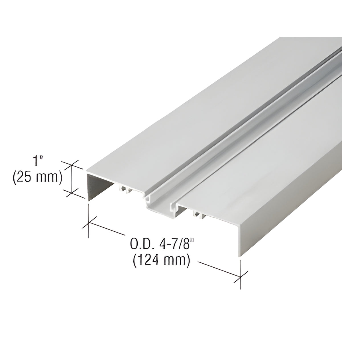 CRL 487 Clear Anodized OfficeFront™ Shallow Pocket Glazing Insert - 24'-2"