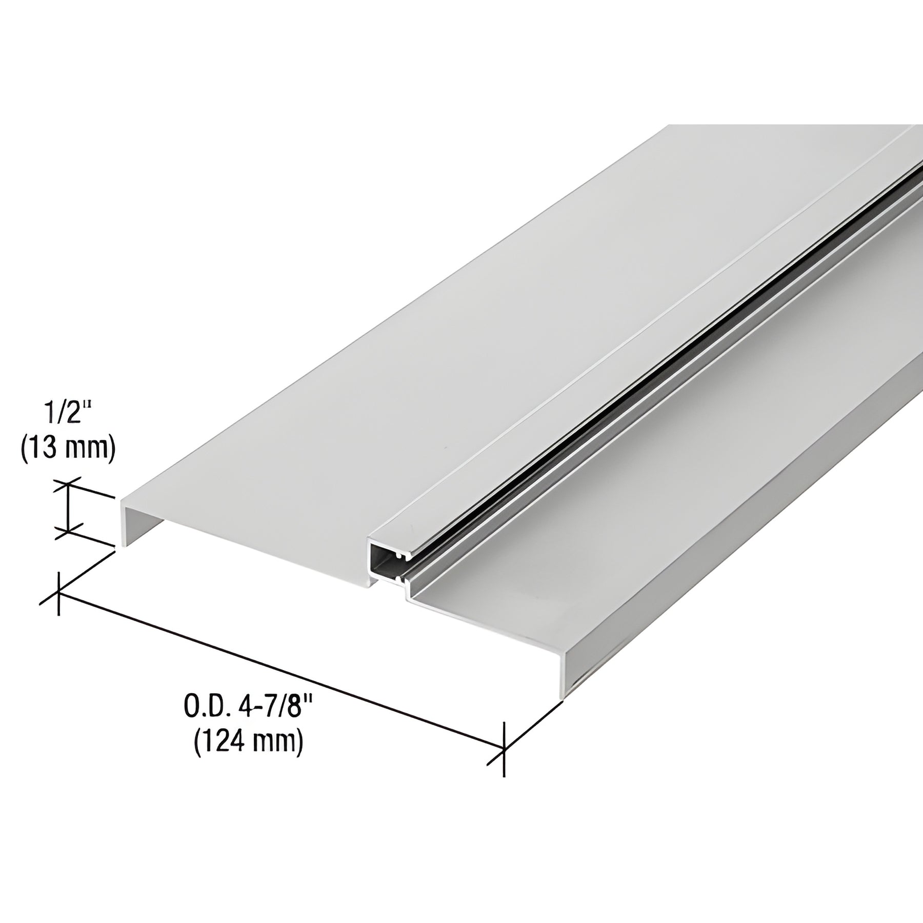 CRL 487 Clear Anodized OfficeFront™ Transom Frame Head Insert for 1-1/2" Face Trim - 24'2"