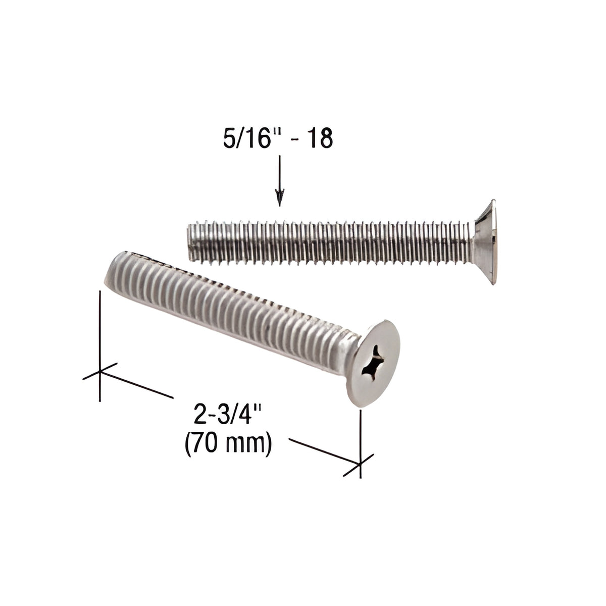 CRL 5/16"-18 x 2-3/4" Through-Bolts for 1-3/4" Thick Door Pull Mounting