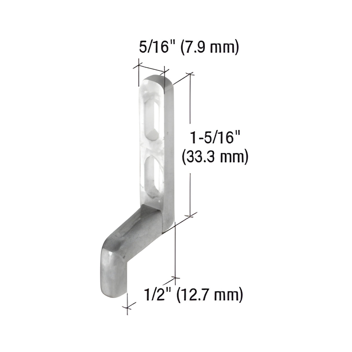 CRL 5/16" Wide Sliding Screen Door Latch Strike with 1/2" Grip