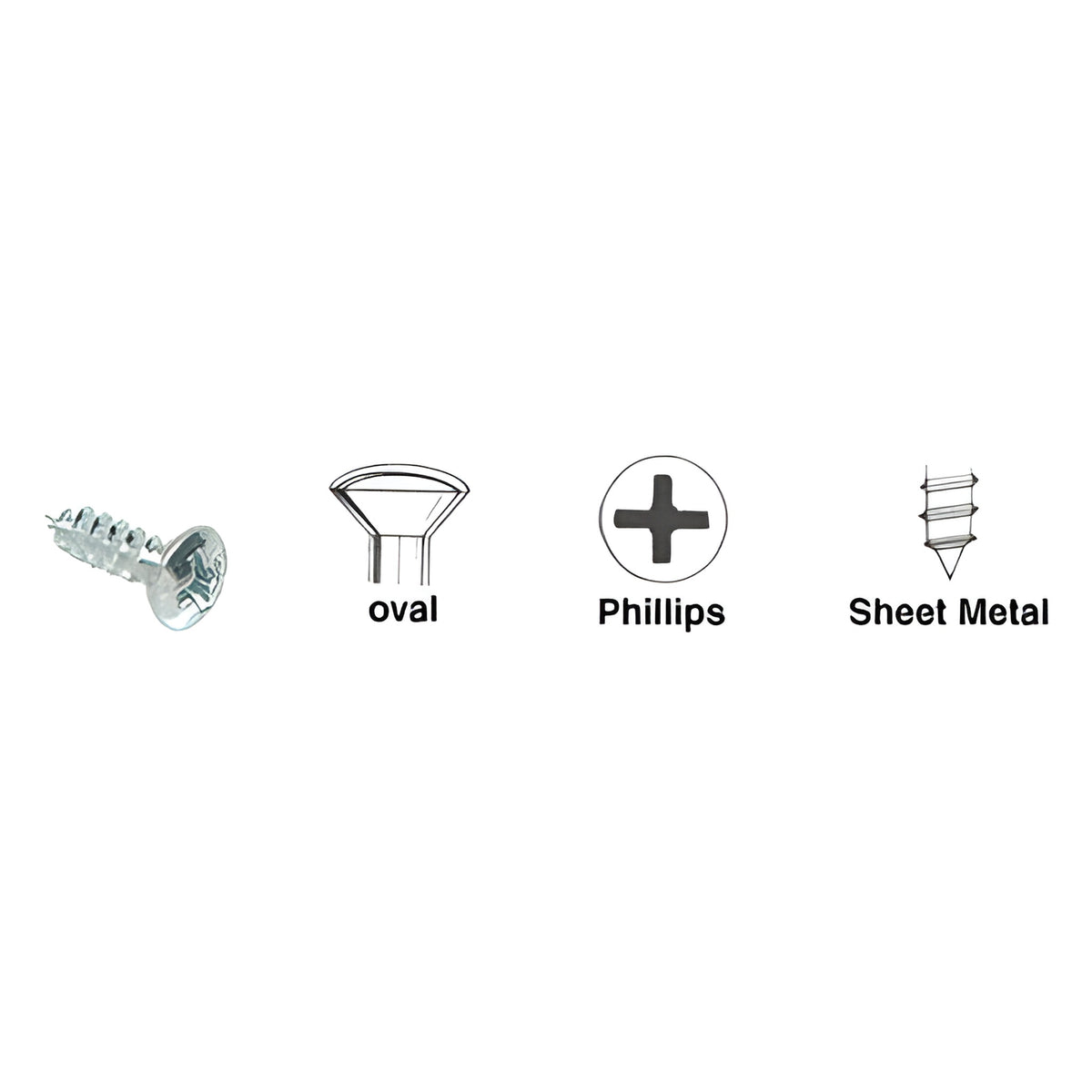 CRL 6 x 1/2" Oval Head Phillips Sheet Metal Screws