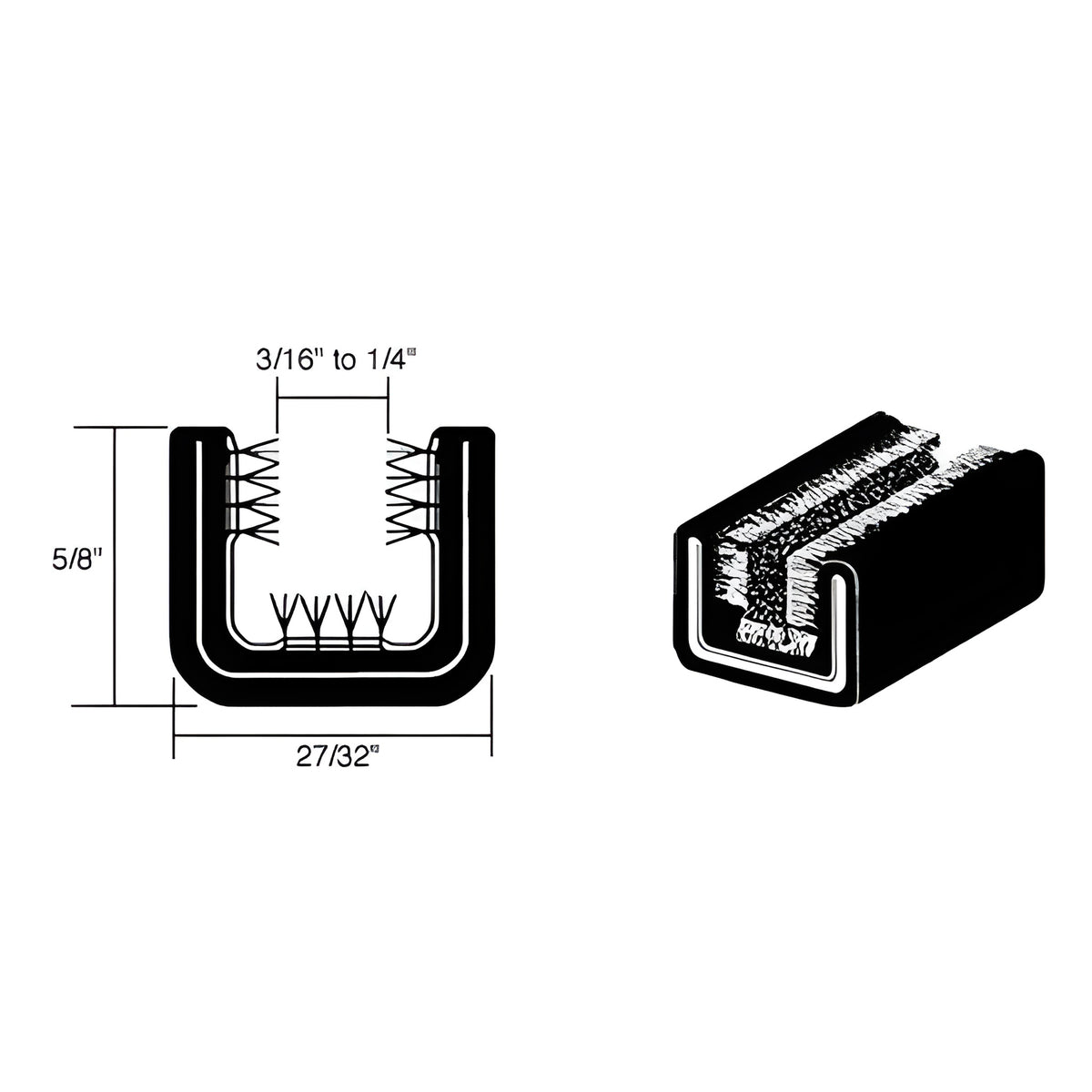 CRL 60" Channel for 1963-1964 Chevy and GMC Trucks without Framed Glass