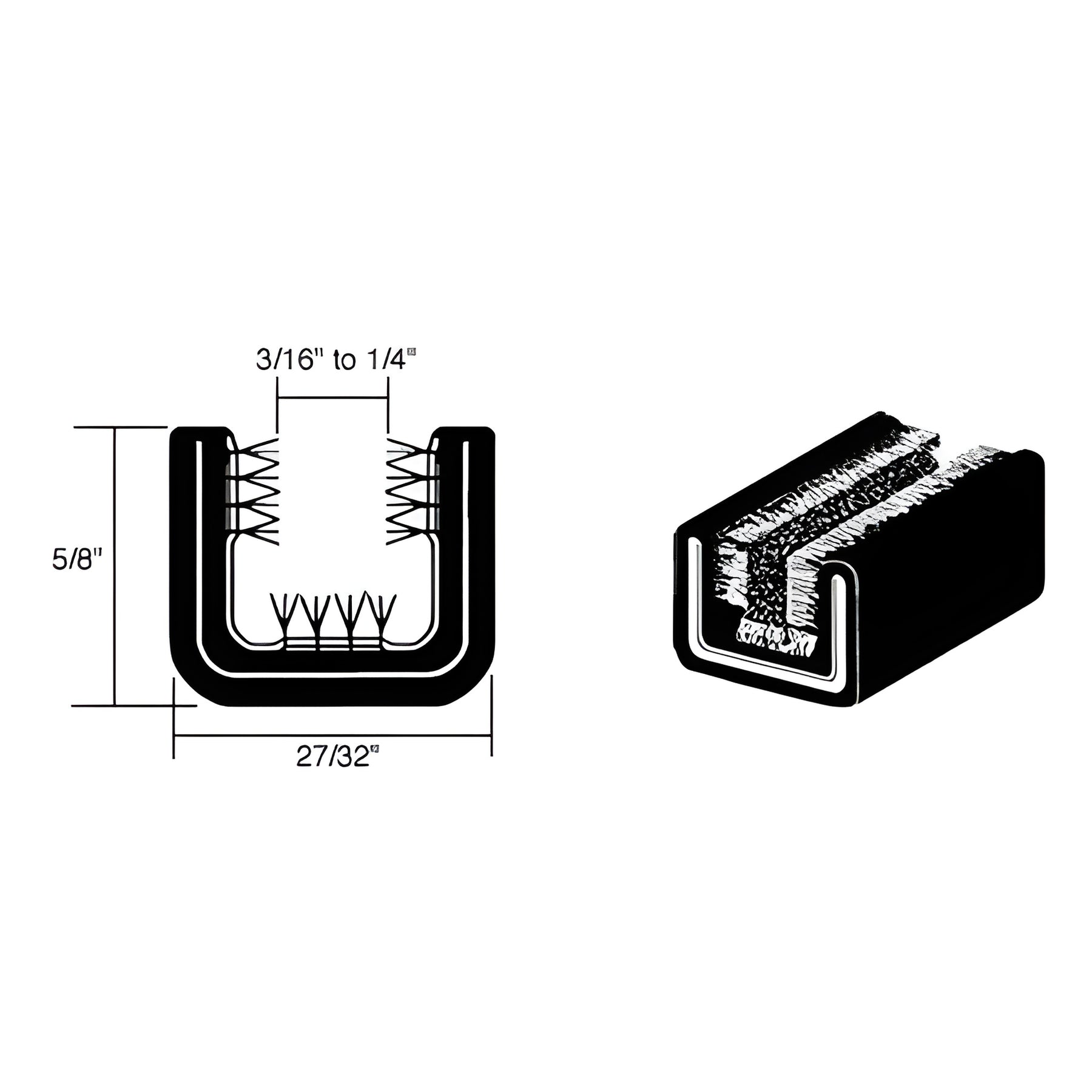 CRL 60" Channel for 1963-1964 Chevy and GMC Trucks without Framed Glass