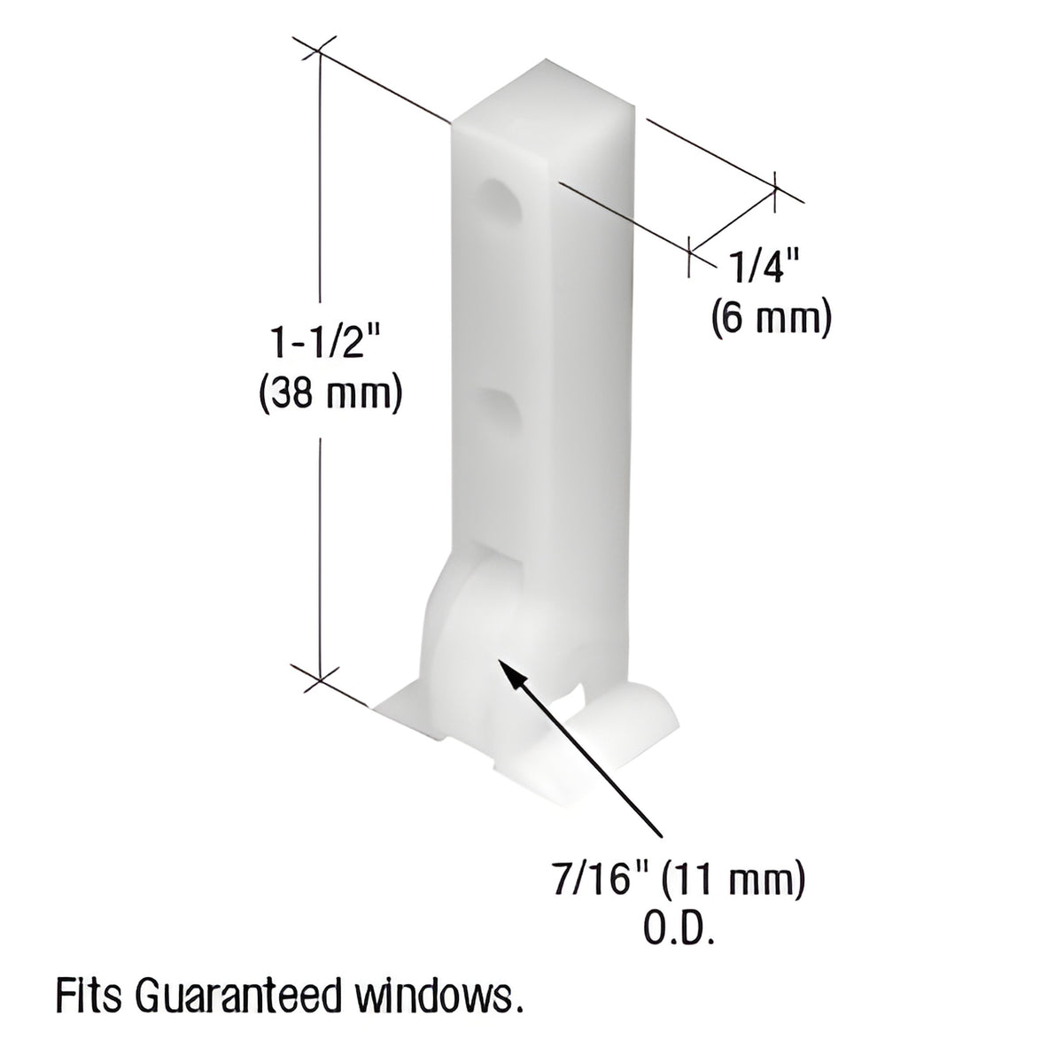 CRL 7/16" Nylon Sliding Window Roller for Guaranteed Products Windows
