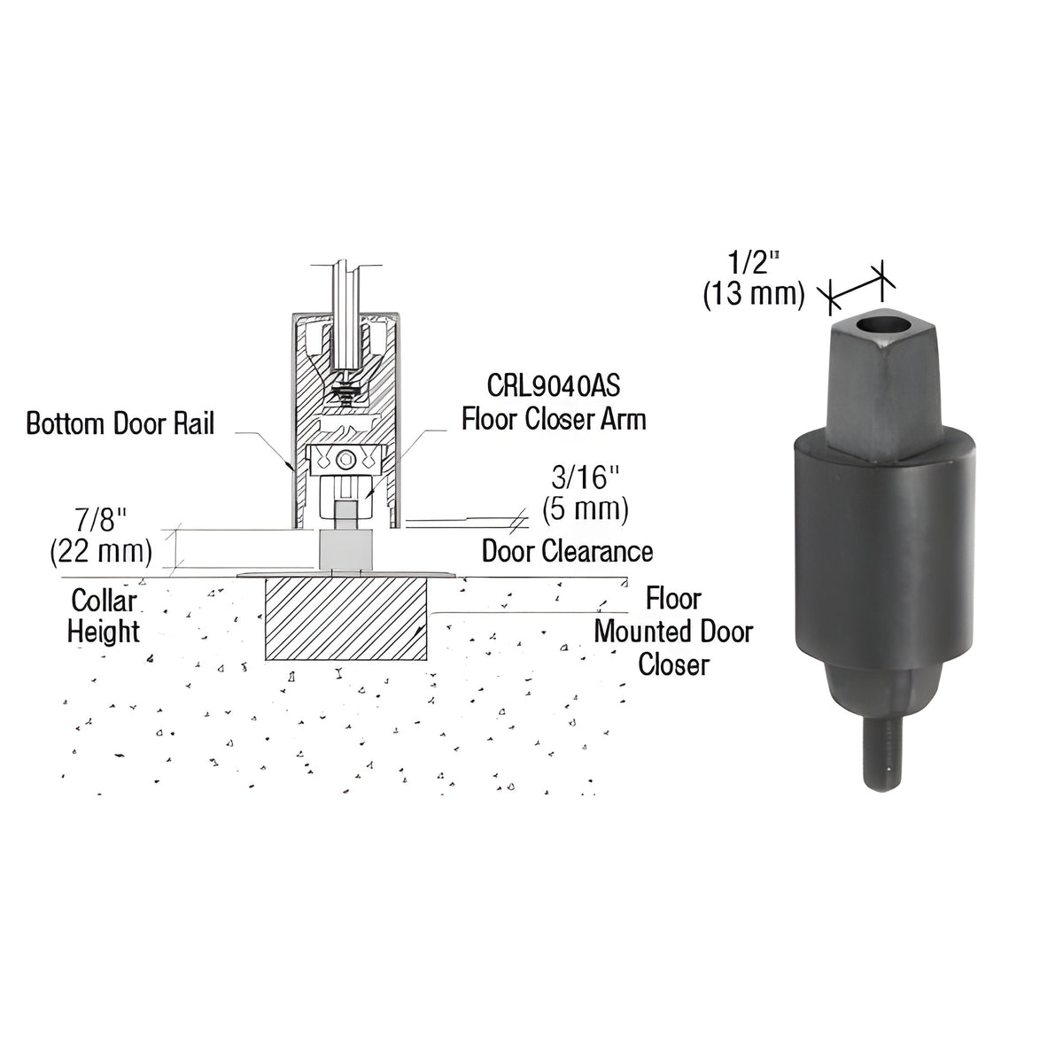 CRL 7/8" Collar Height "Mab" Type Spindle
