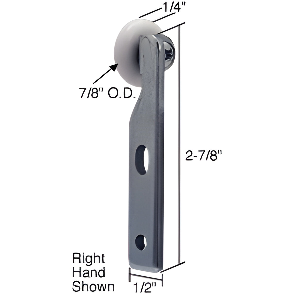 CRL 7/8" Side Mount Nylon Wardrobe Door Roller