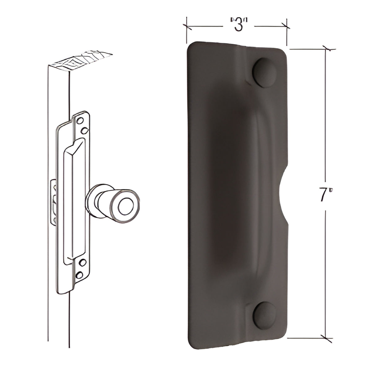 CRL 7" Bronze Latch Shield for Flush Mounted Doors