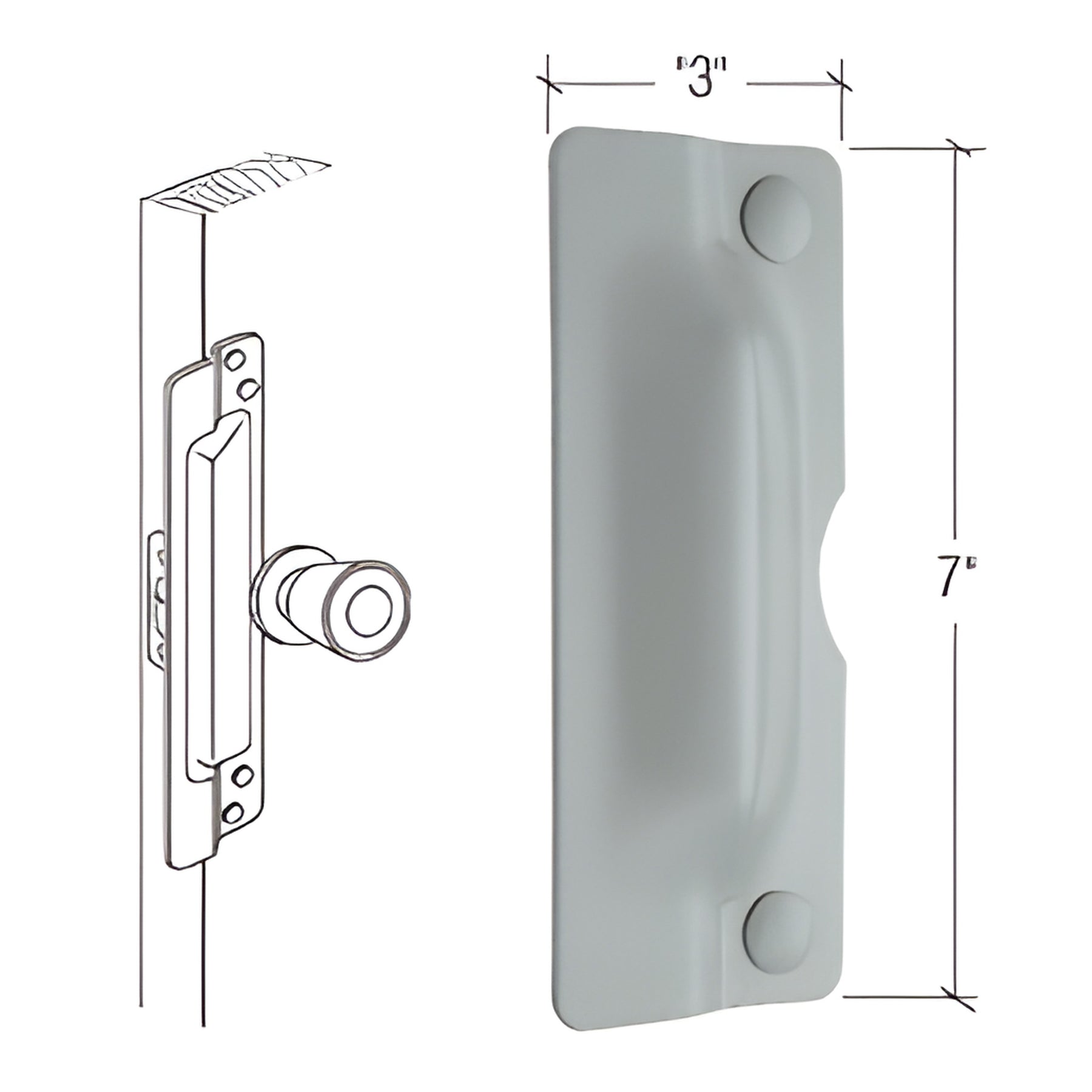 CRL 7" Gray Latch Shield for Flush Mounted Doors