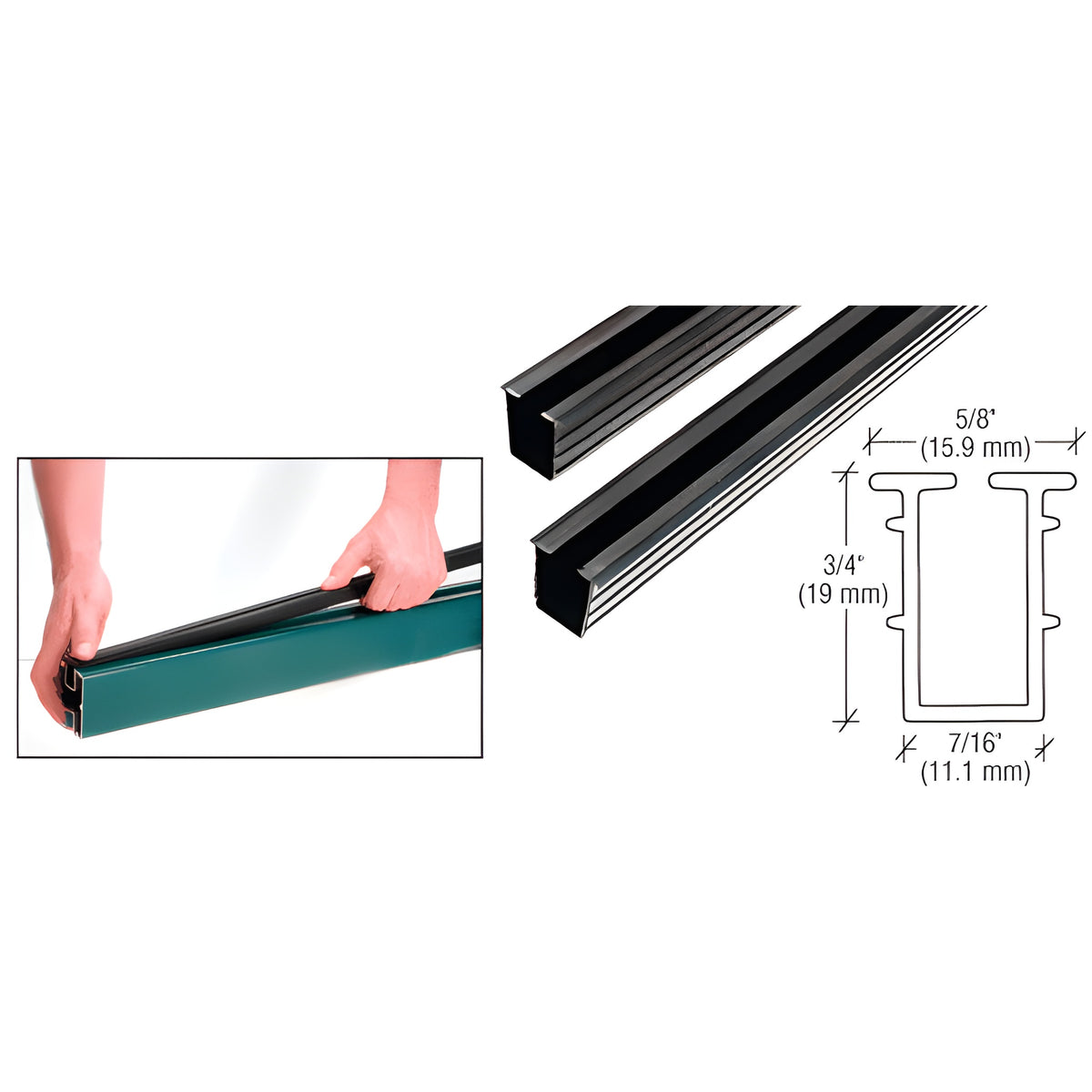 CRL 72" Glass Barrier Post Rigid Glazing Vinyl