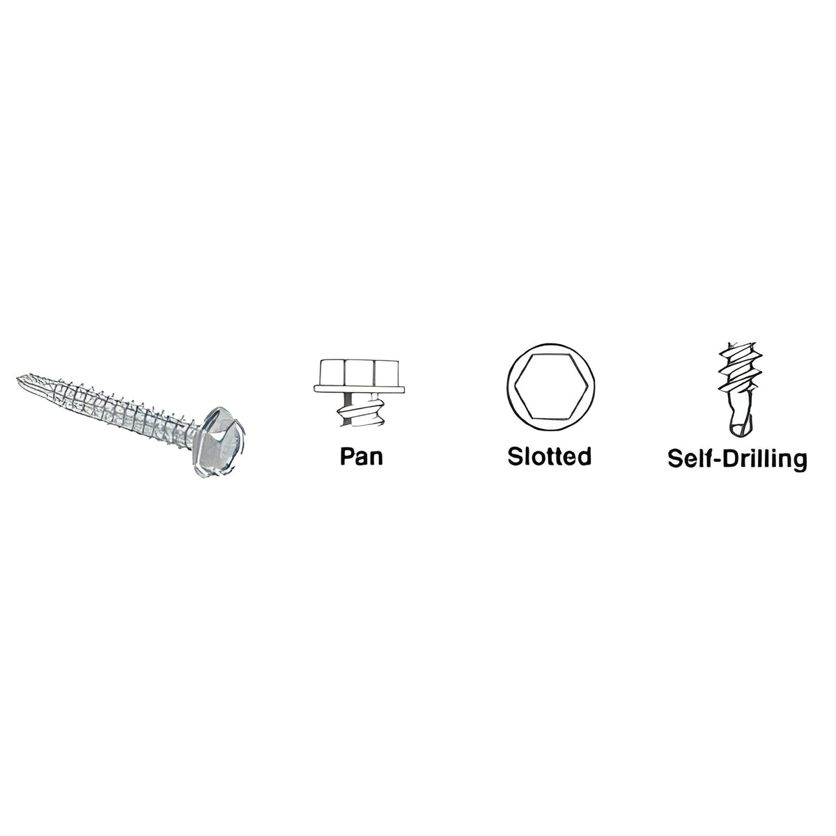 CRL 8-18 x 3/4" Hex Washer Head Self-Drilling Screws